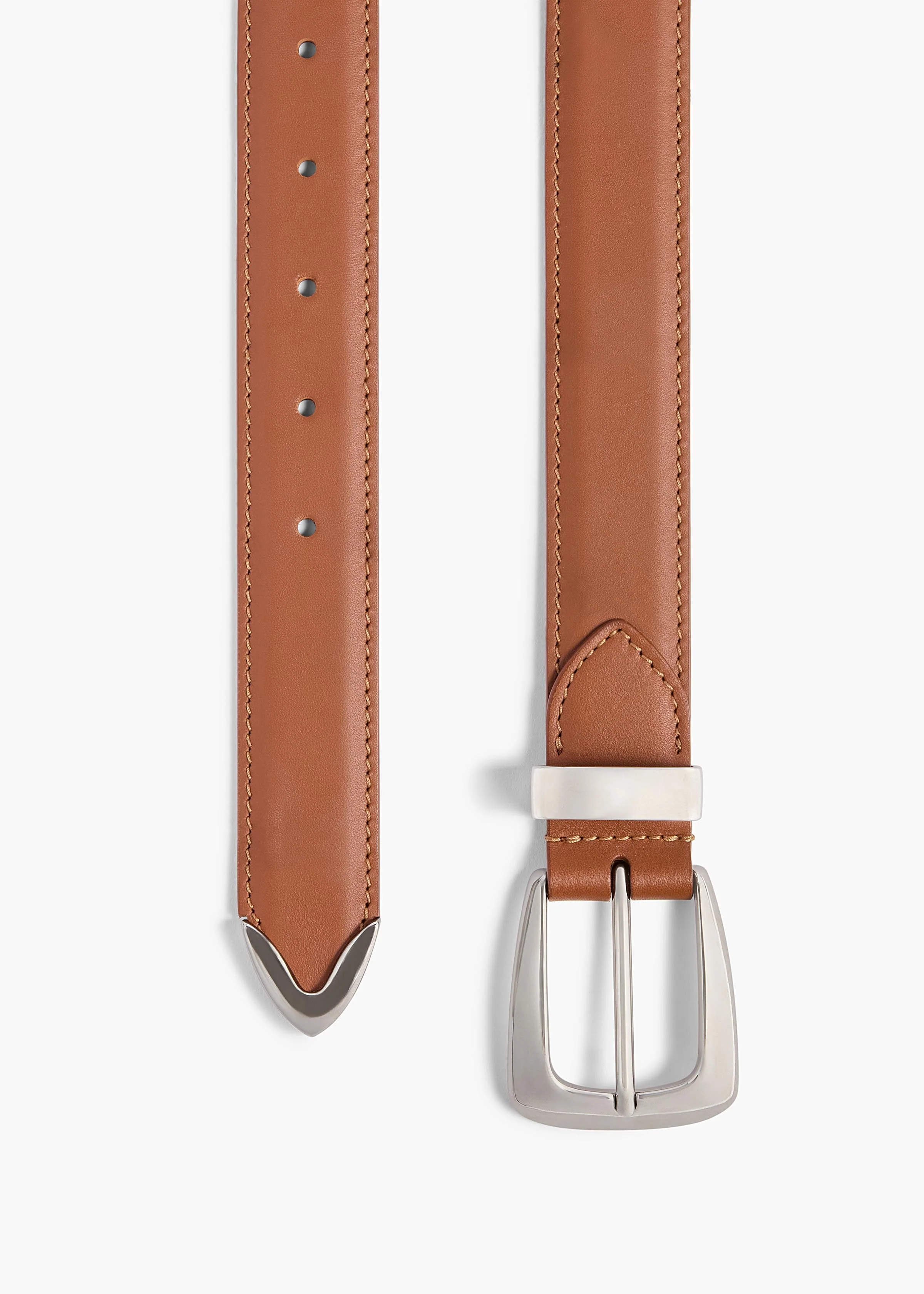 Khaite - Benny Belt in Dark Tan Leather with Silver - Image 5