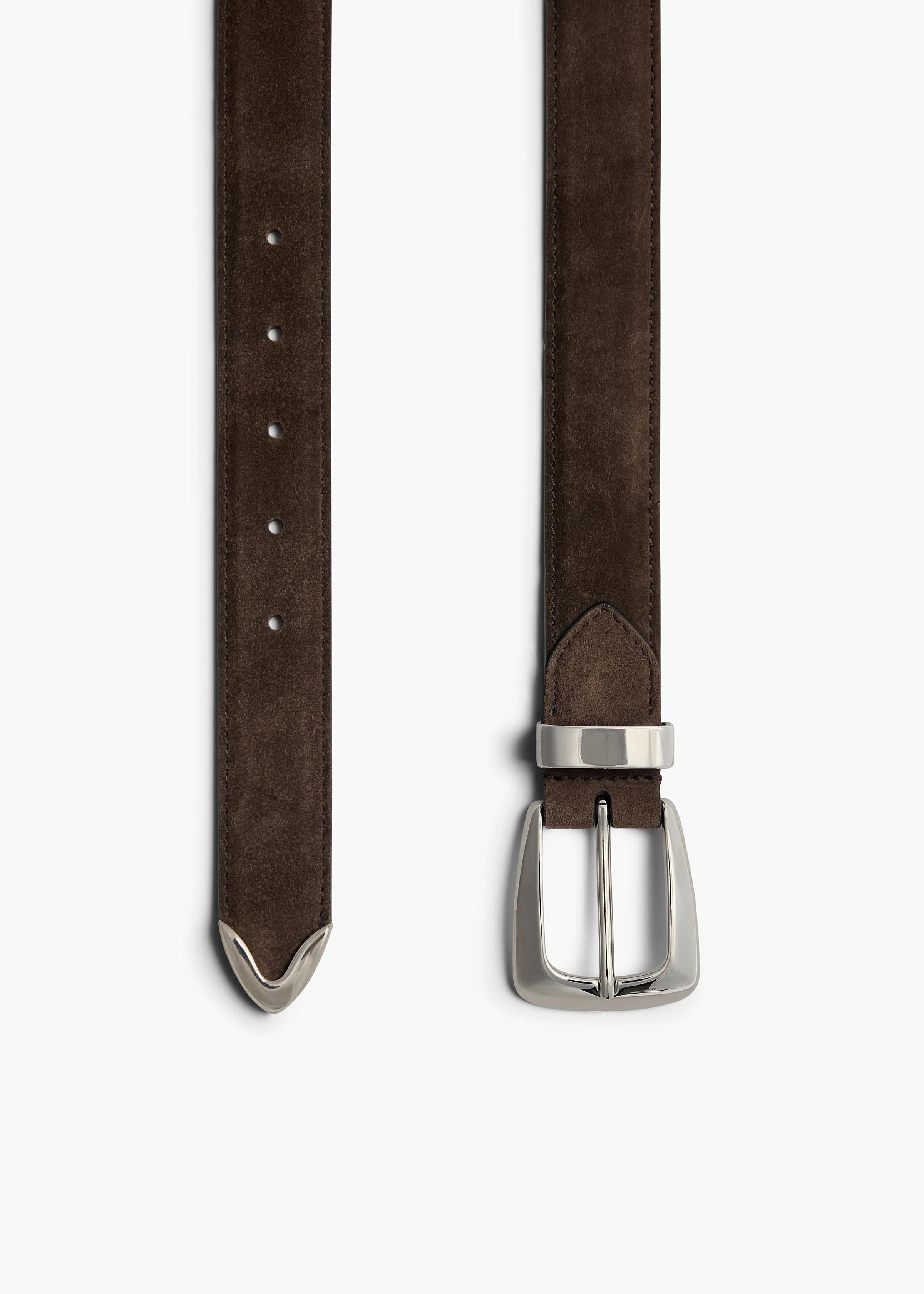 Khaite - Benny Belt in Ebano Suede with Silver - Image 2