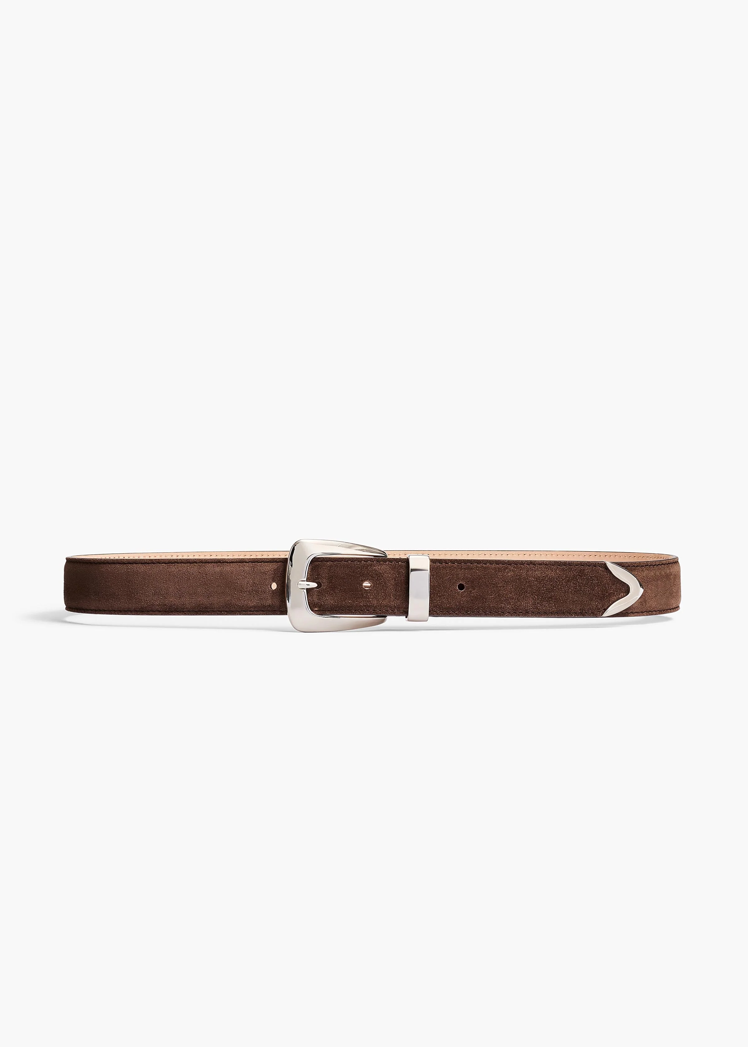 Khaite - Benny Belt in Ebano Suede with Silver - Image 5