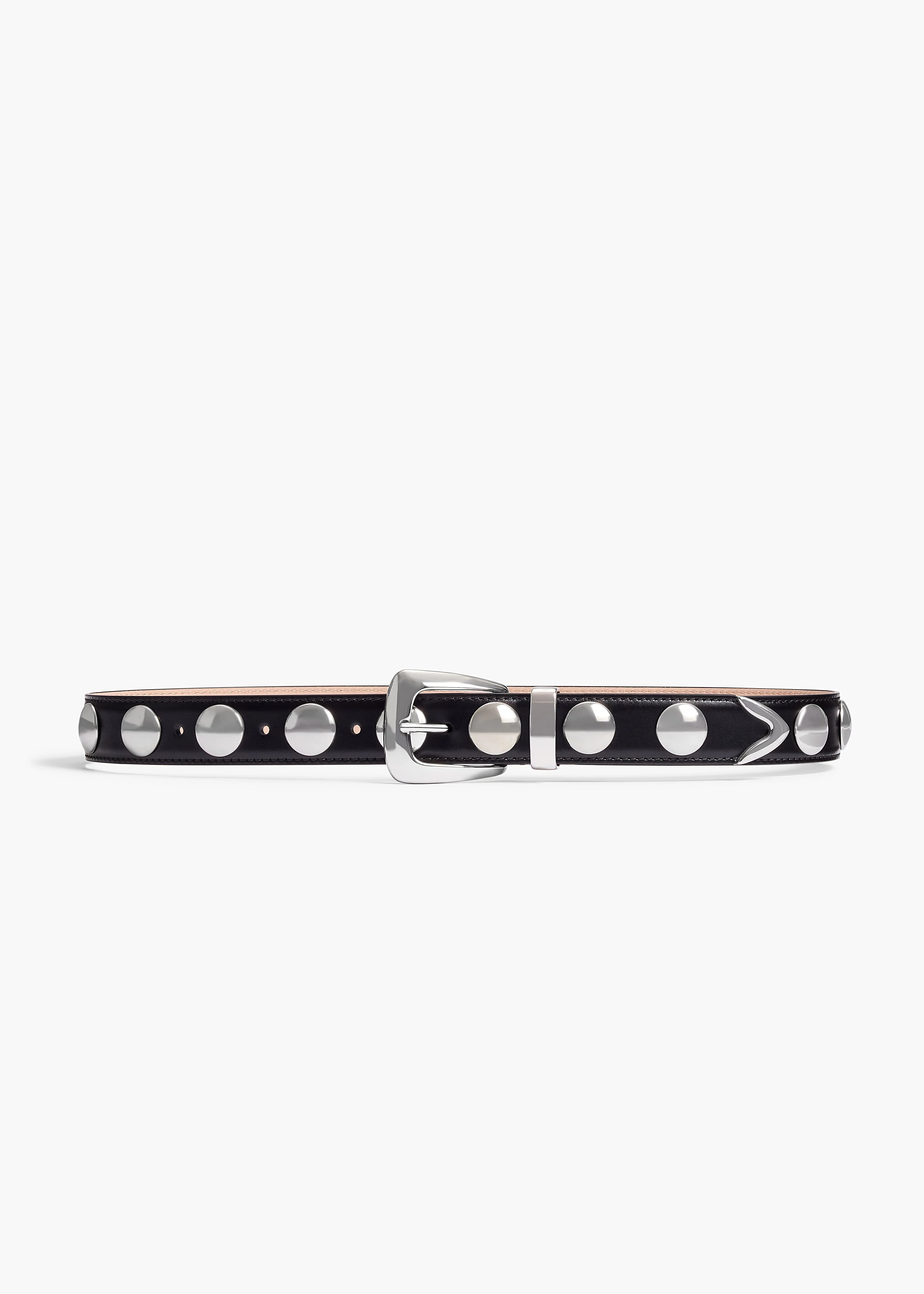 Khaite - Benny Belt with Studs in Black Leather and Silver - Image 5