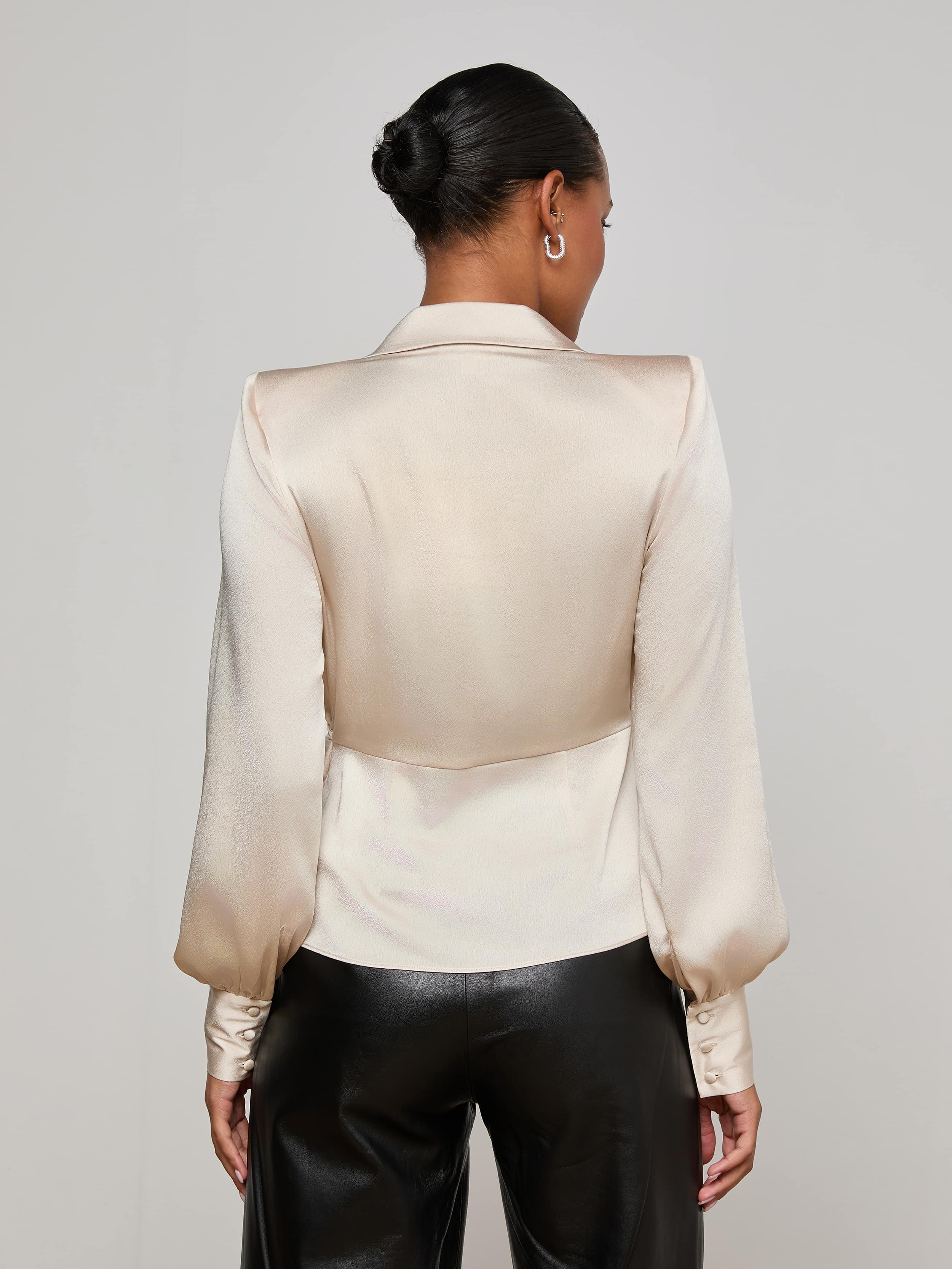 L'AGENCE - Bernice Satin Wrap Blouse - Image 13