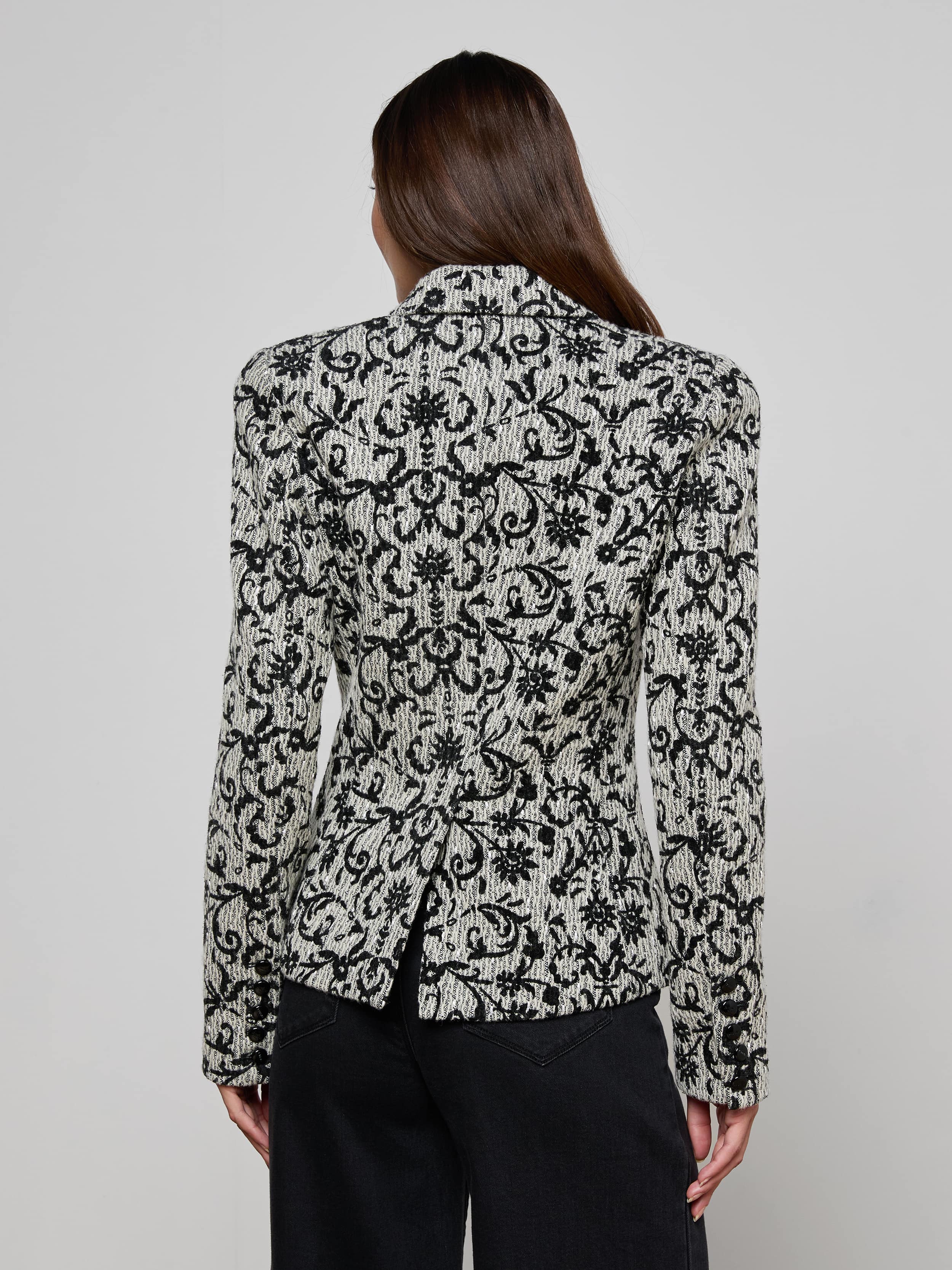 L'AGENCE - Bethany Flocked Tweed Blazer - Image 10