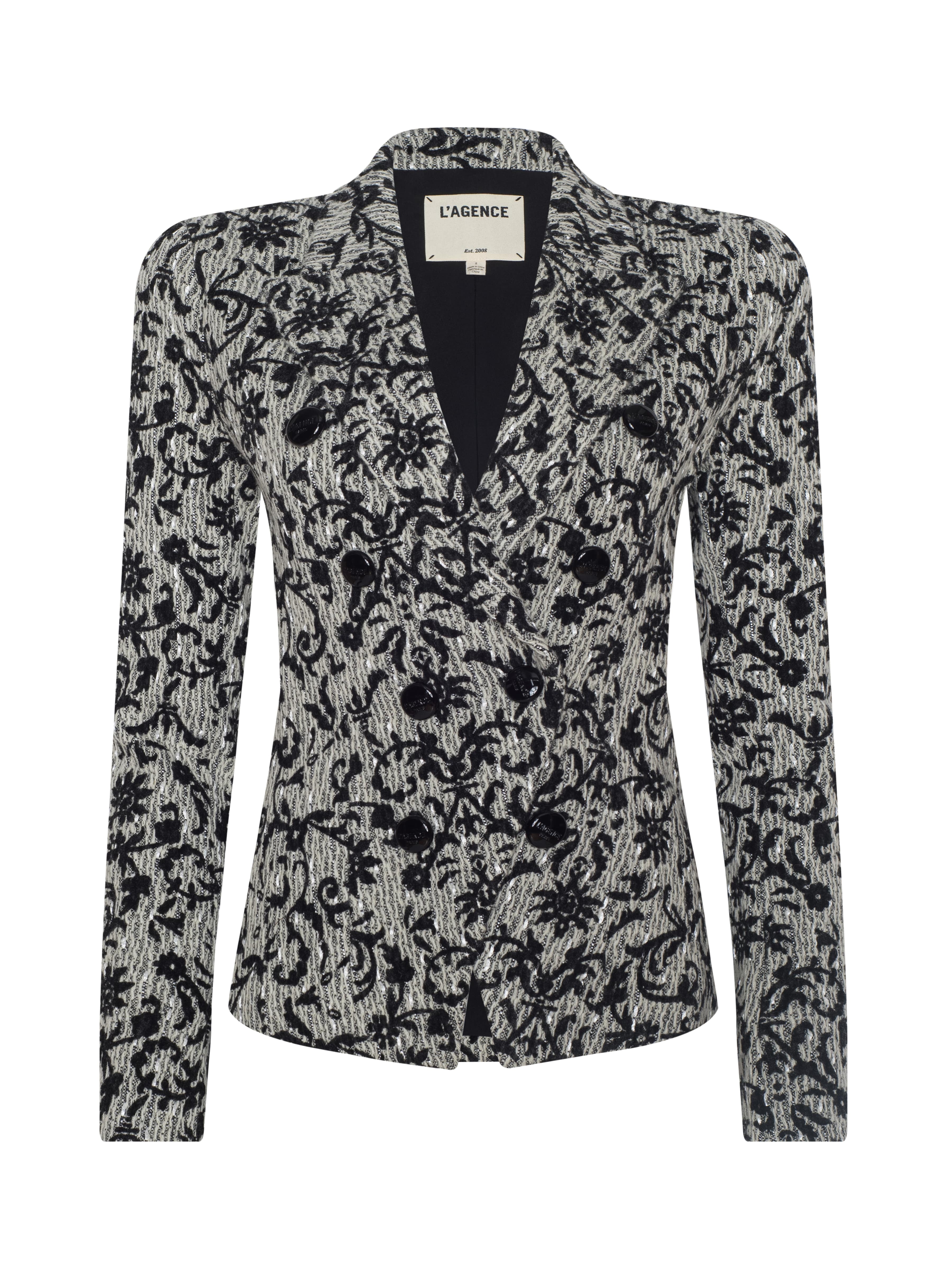 L'AGENCE - Bethany Flocked Tweed Blazer - Image 6