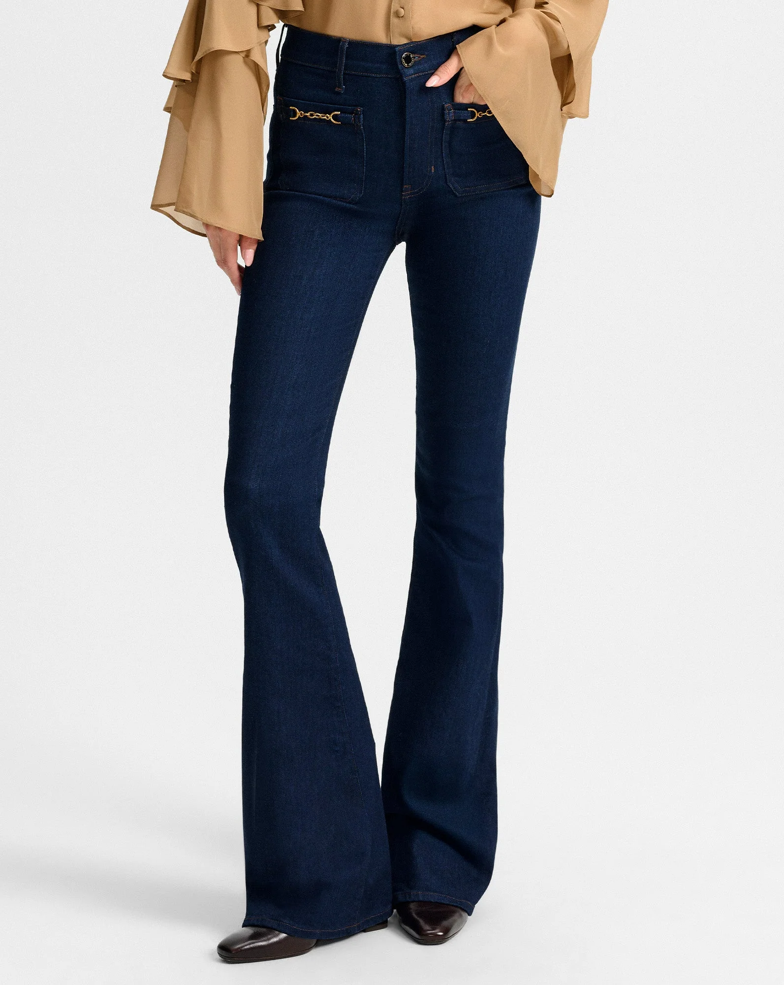 Veronica Beard - Beverly Chain - Pocket Skinny - Flare Jean - Image 2