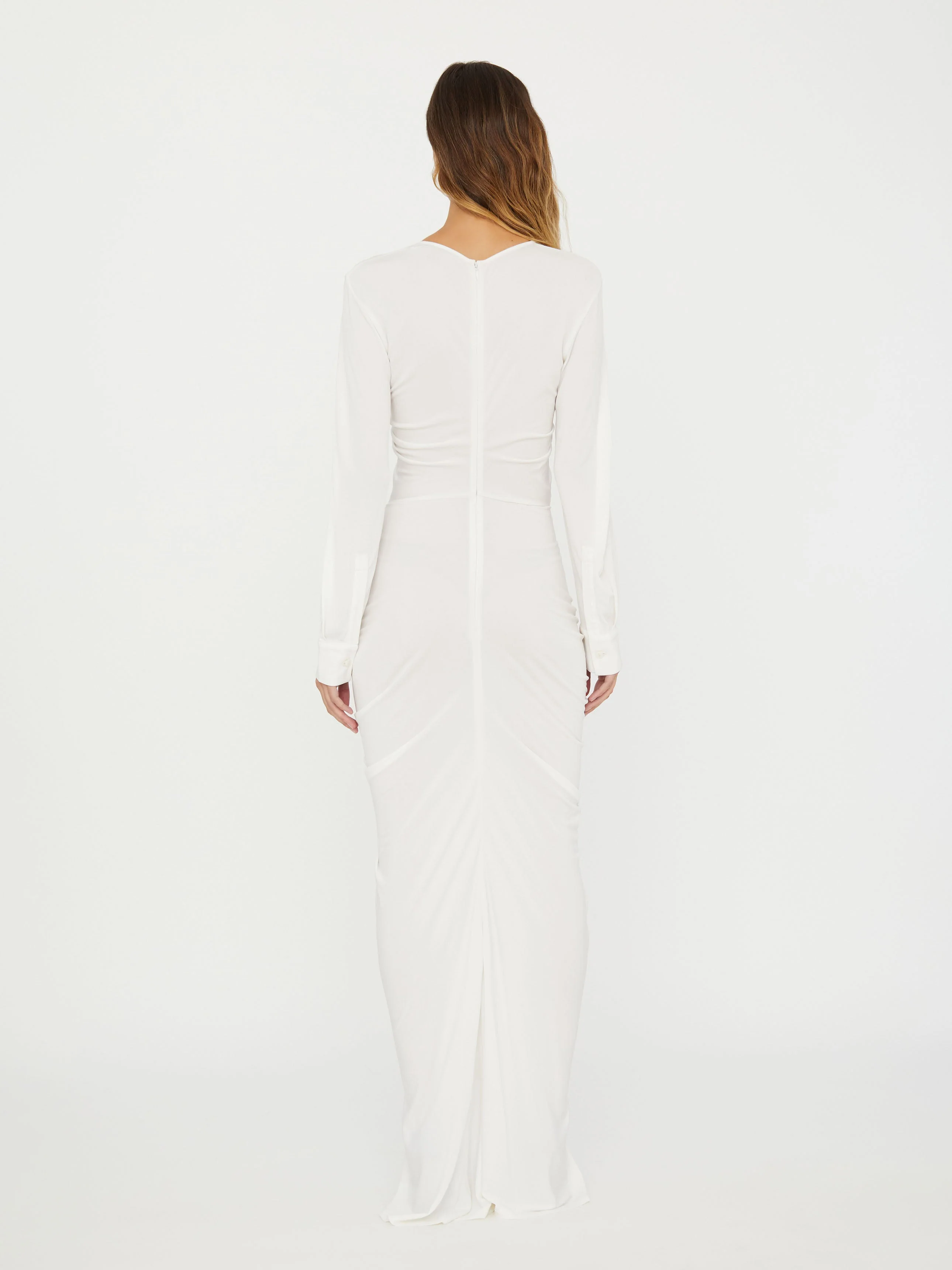 Christopher Esber - Bezel Quartz Disconnect Long Sleeve Dress - Image 4