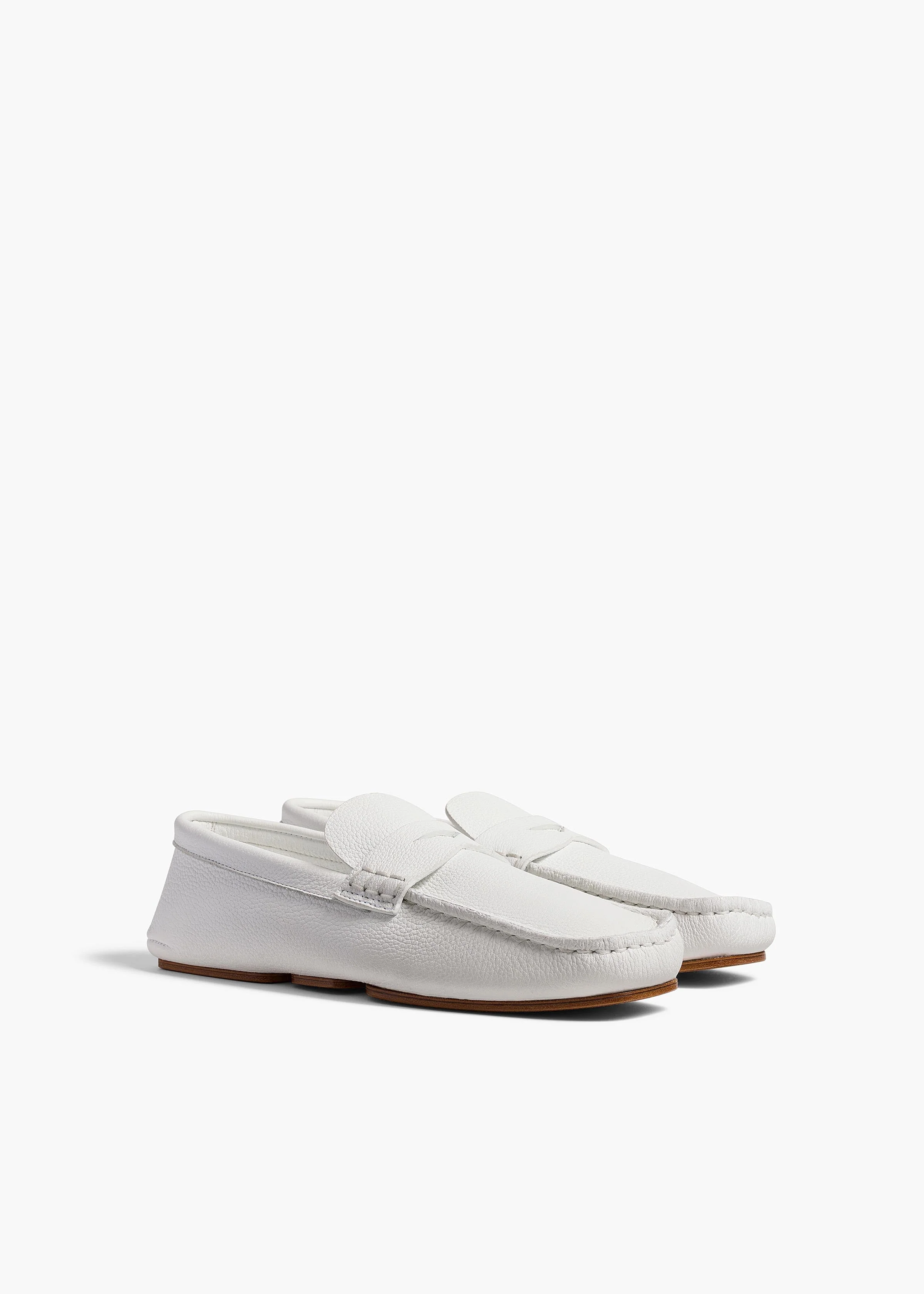 Khaite - Billy Loafer in Optic White Pebbled Leather - Image 2