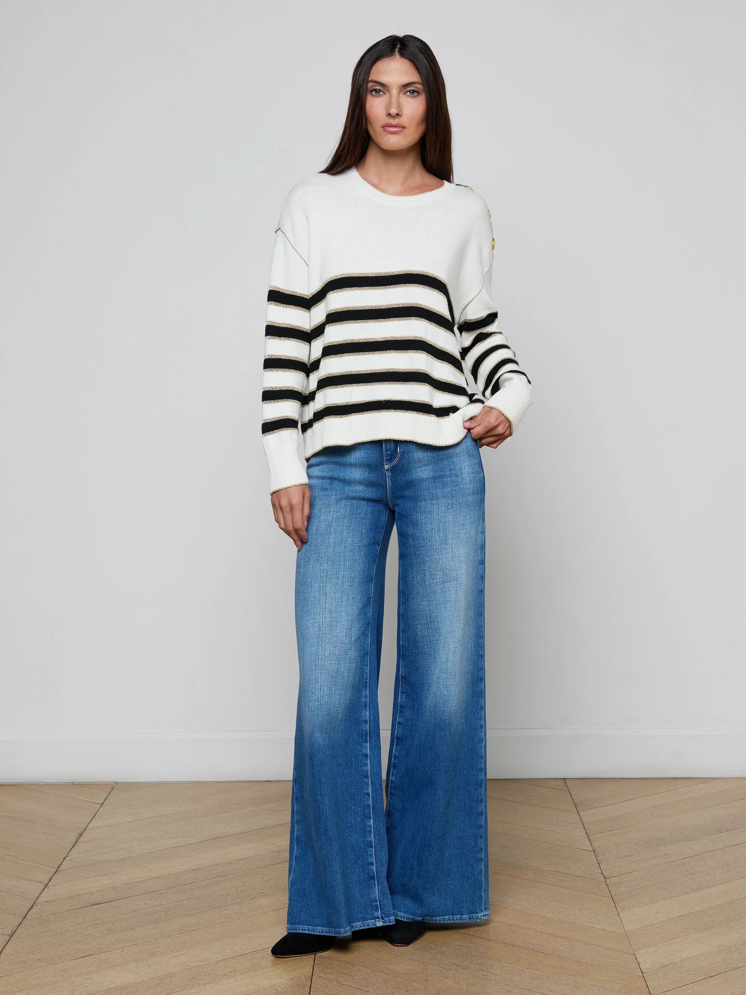 L'AGENCE - Bishop Striped Sweater - Image 3
