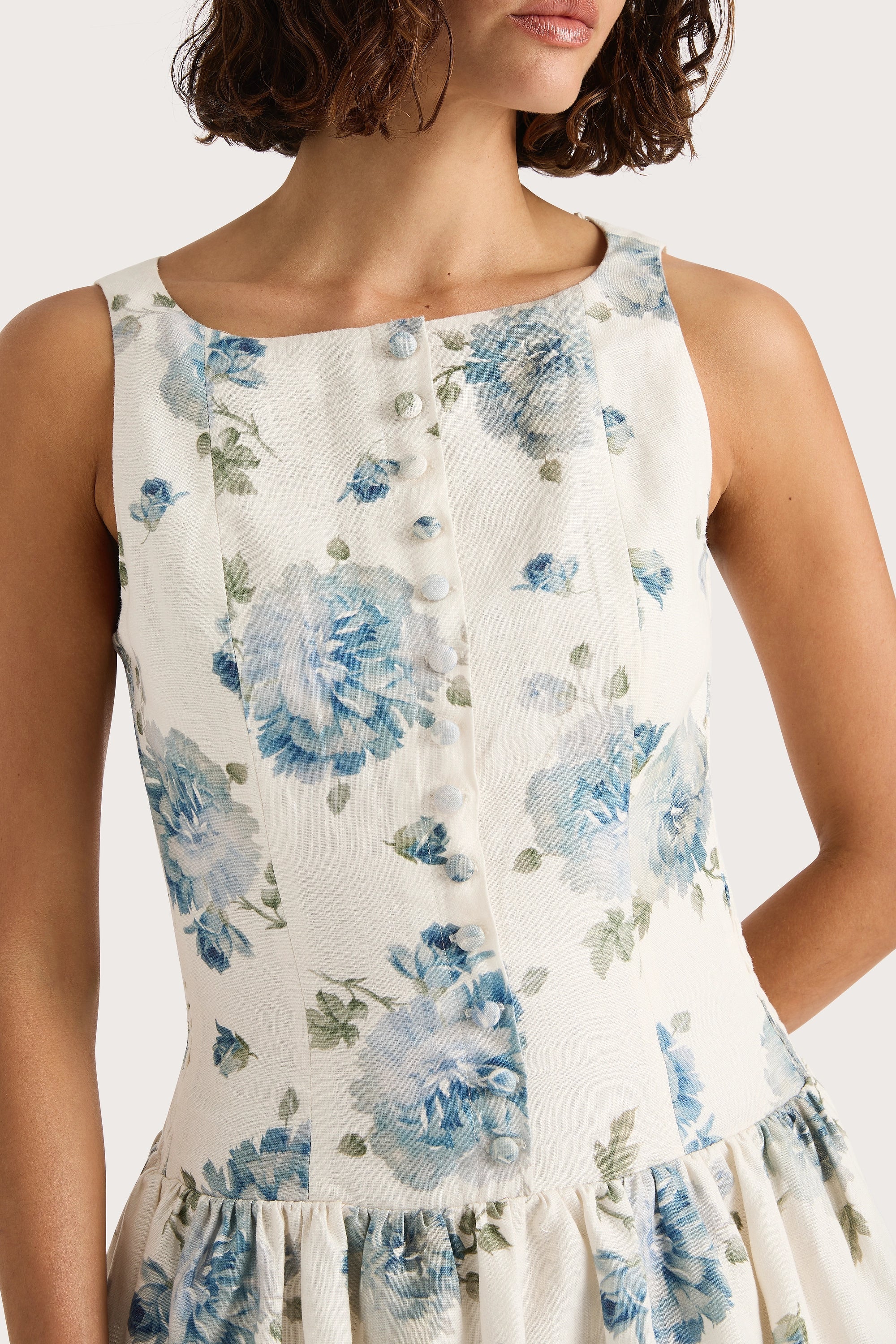 Faithfull - Blair Mini Dress Cecile Floral Pale Blue - Final Sale - Image 5