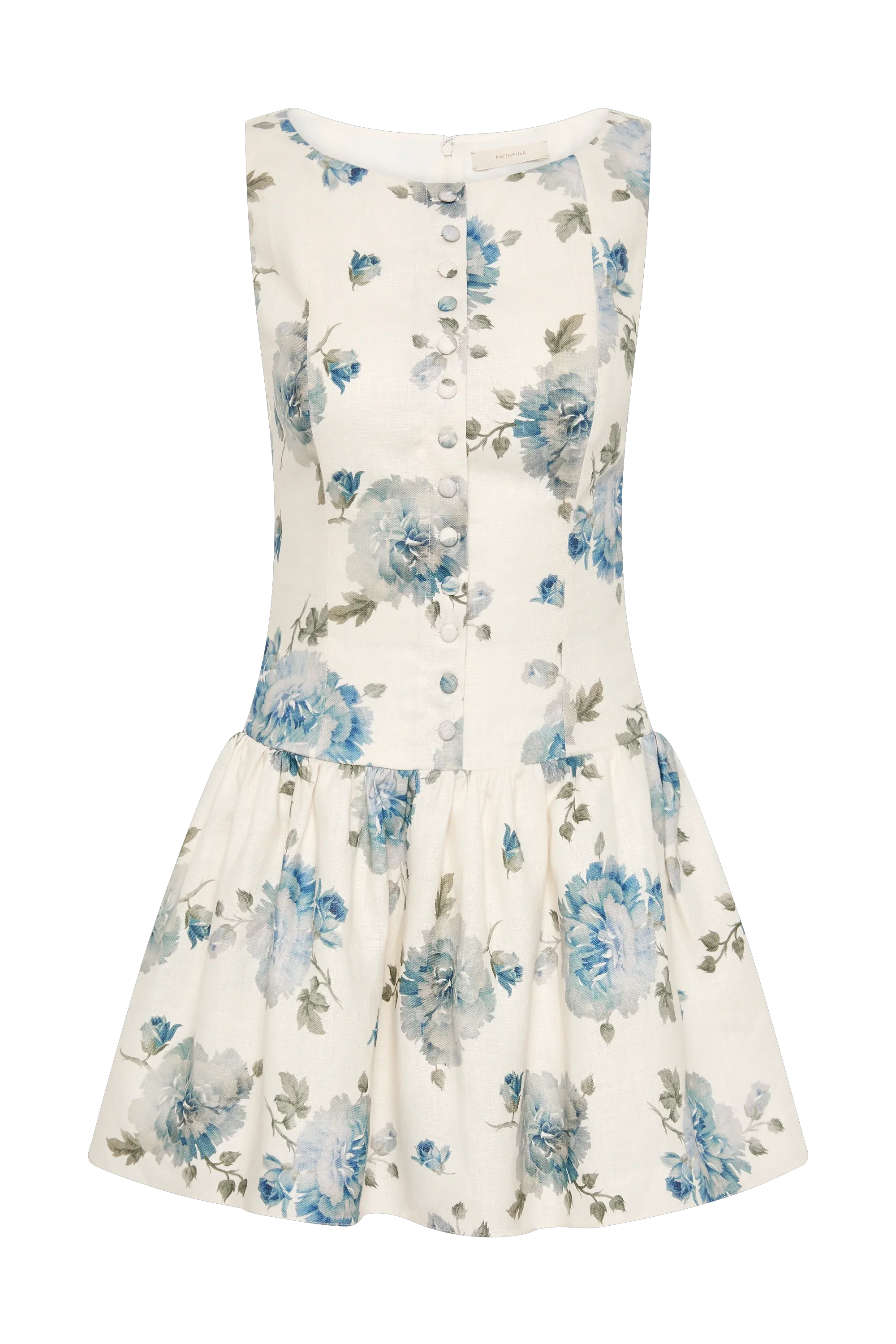 Faithfull - Blair Mini Dress Cecile Floral Pale Blue - Final Sale - Image 8