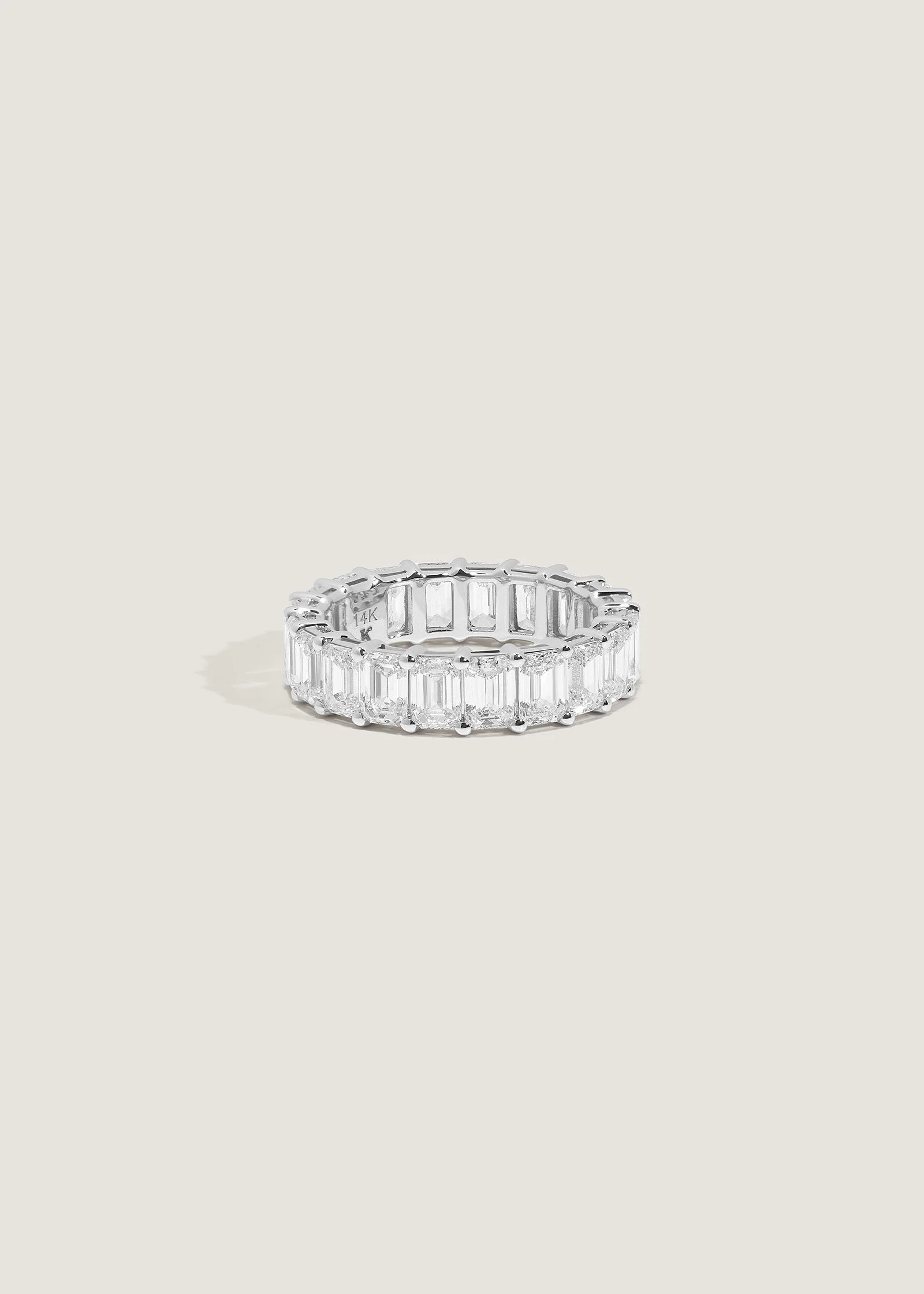Kinn - Blaire Emerald Cut Diamond Eternity Band Ring White Gold