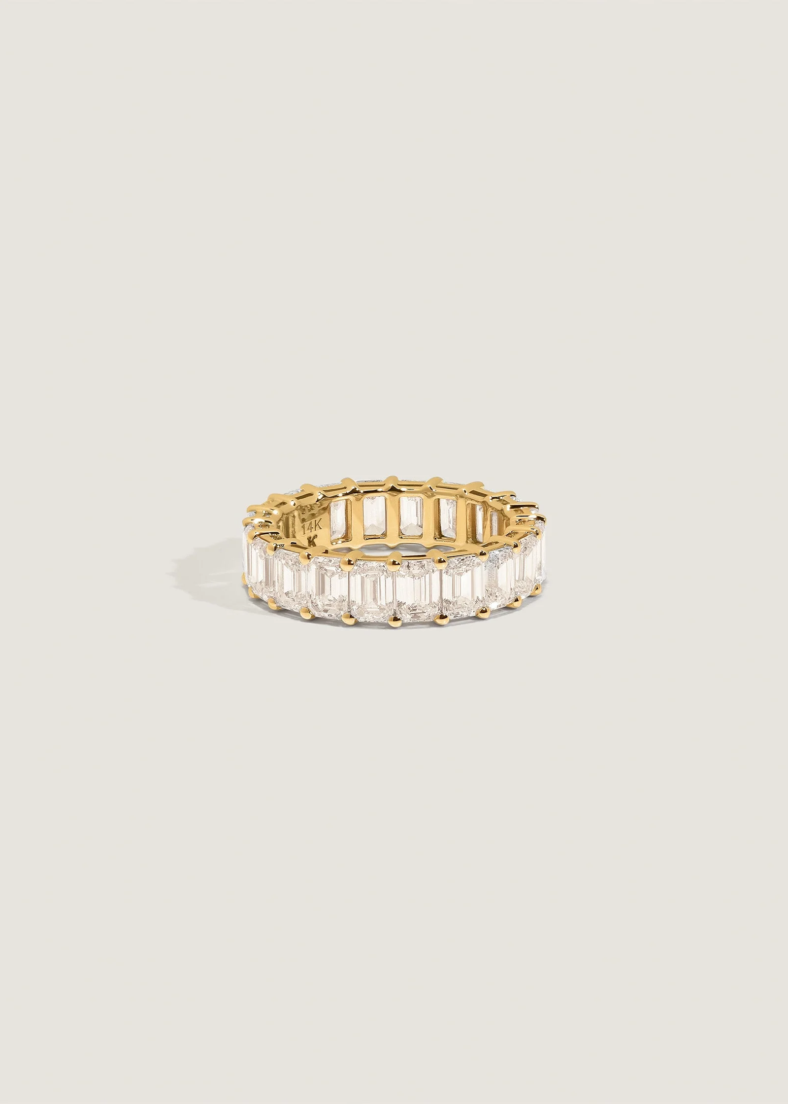 Kinn - Blaire Emerald Cut Diamond Eternity Band Ring Yellow Gold