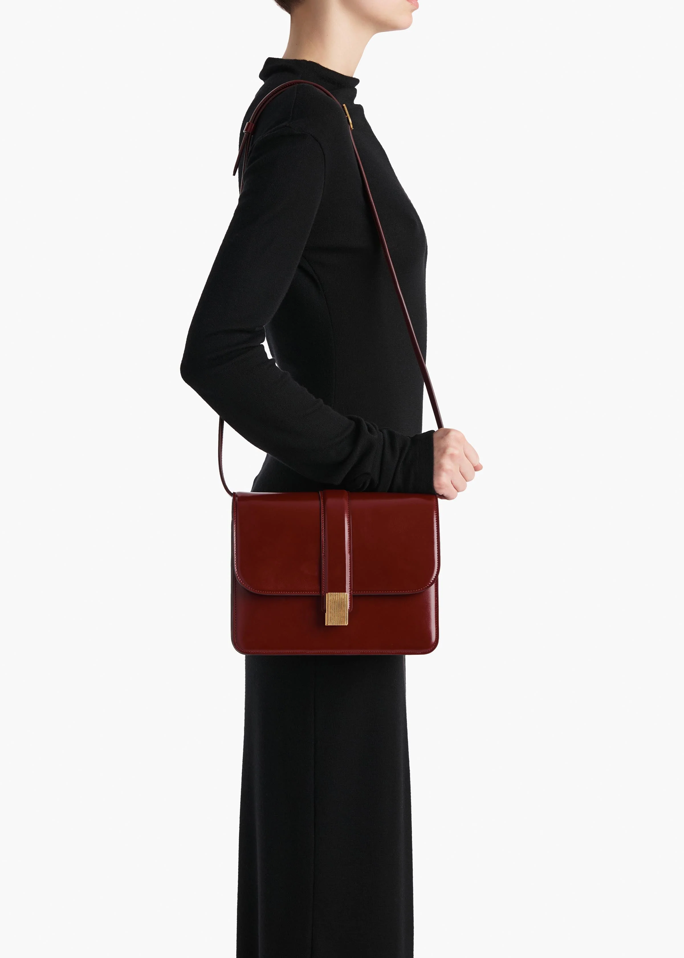 Khaite - Blake Crossbody Bag in Oxblood Leather - Image 11