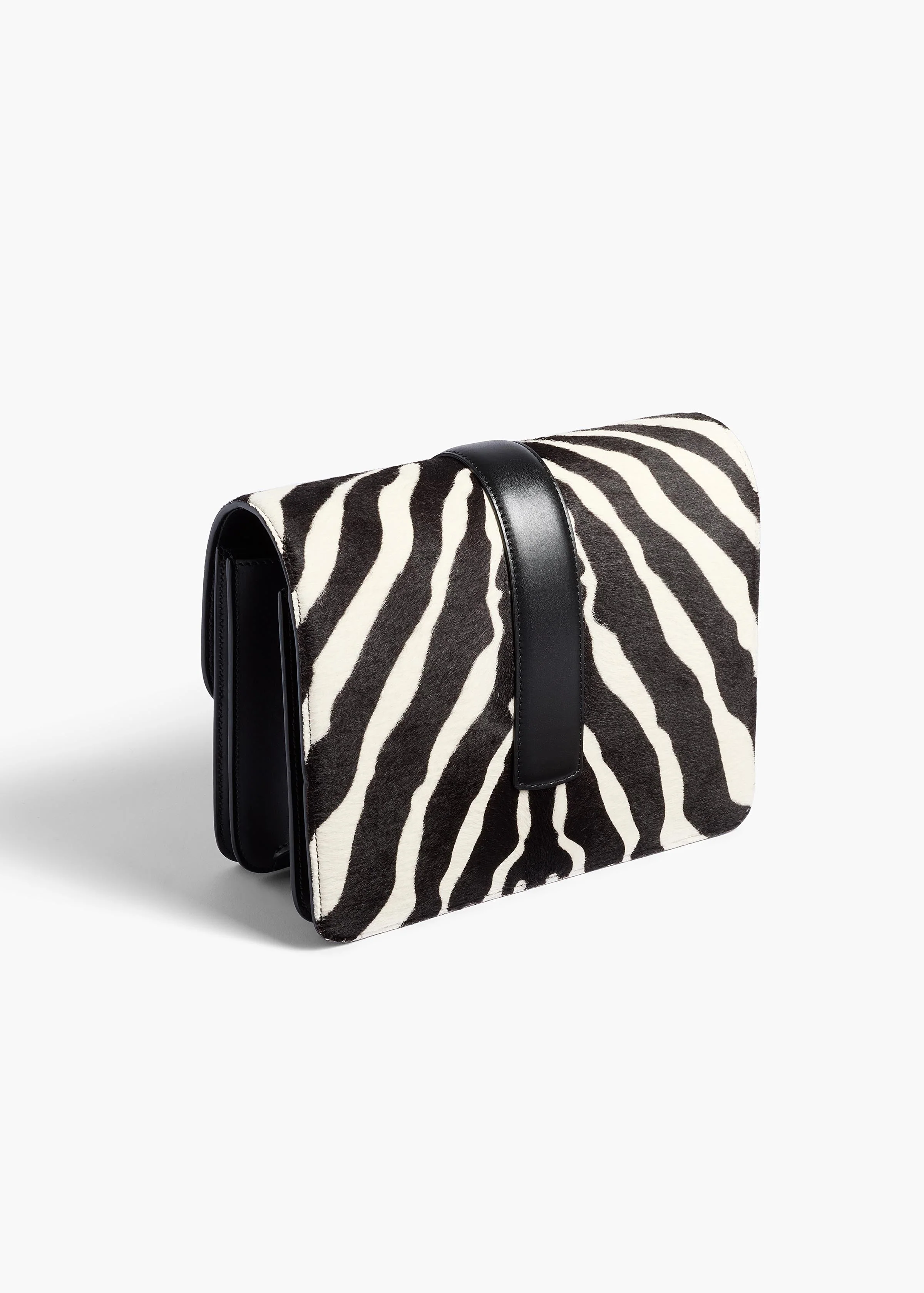 Khaite - Blake Crossbody Bag in Zebra Print Haircalf and Black Leather - Image 2