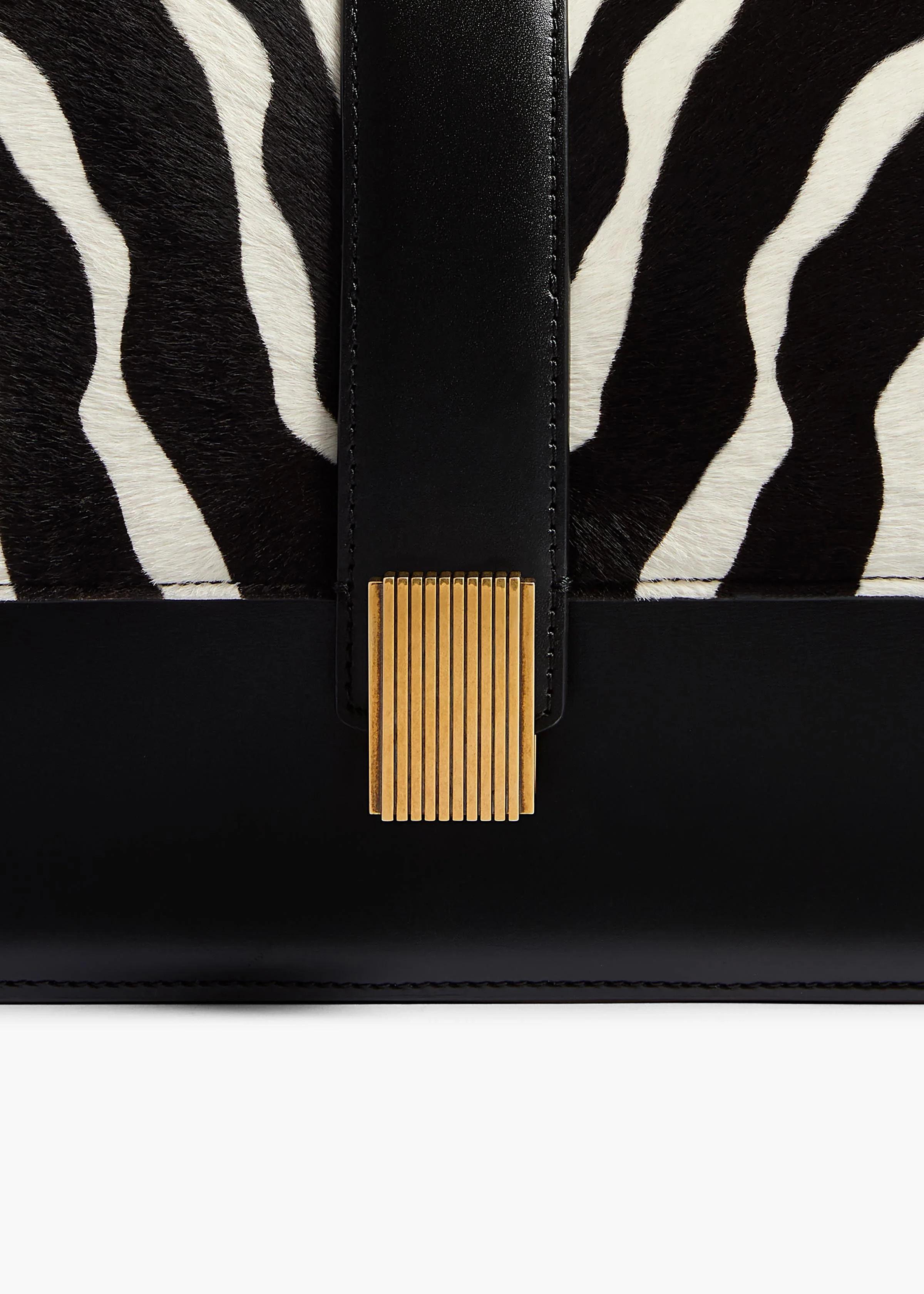 Khaite - Blake Crossbody Bag in Zebra Print Haircalf and Black Leather - Image 4