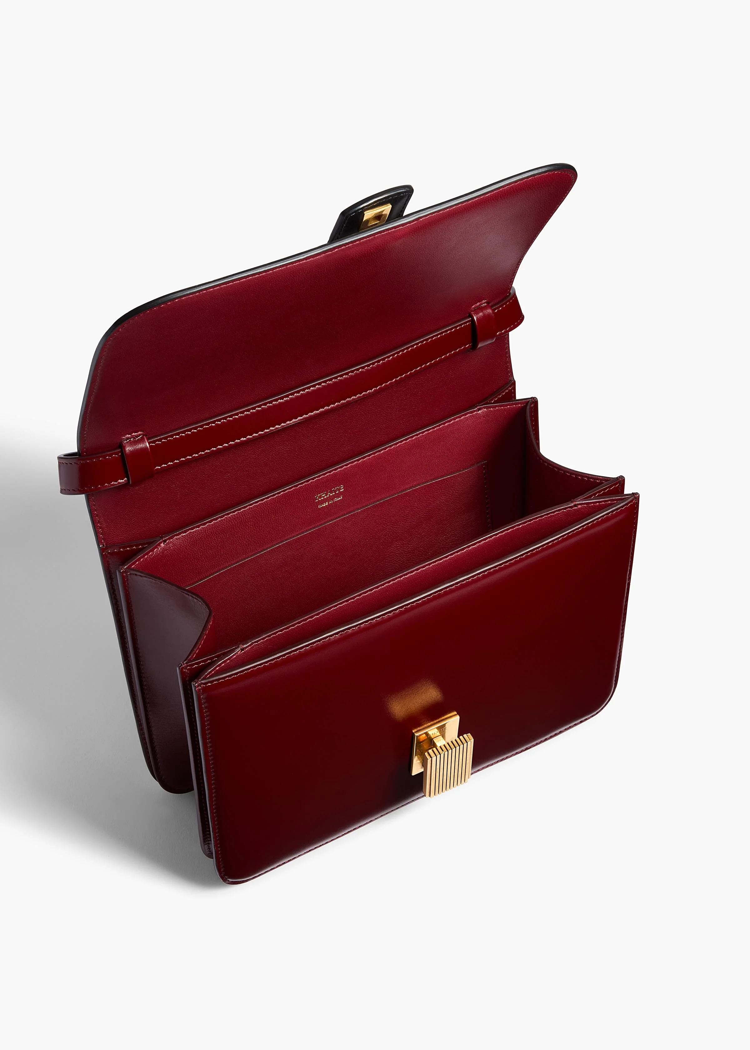 Khaite - Blake Crossbody Bag in Zebra Print Haircalf and Oxblood Leather - Image 9