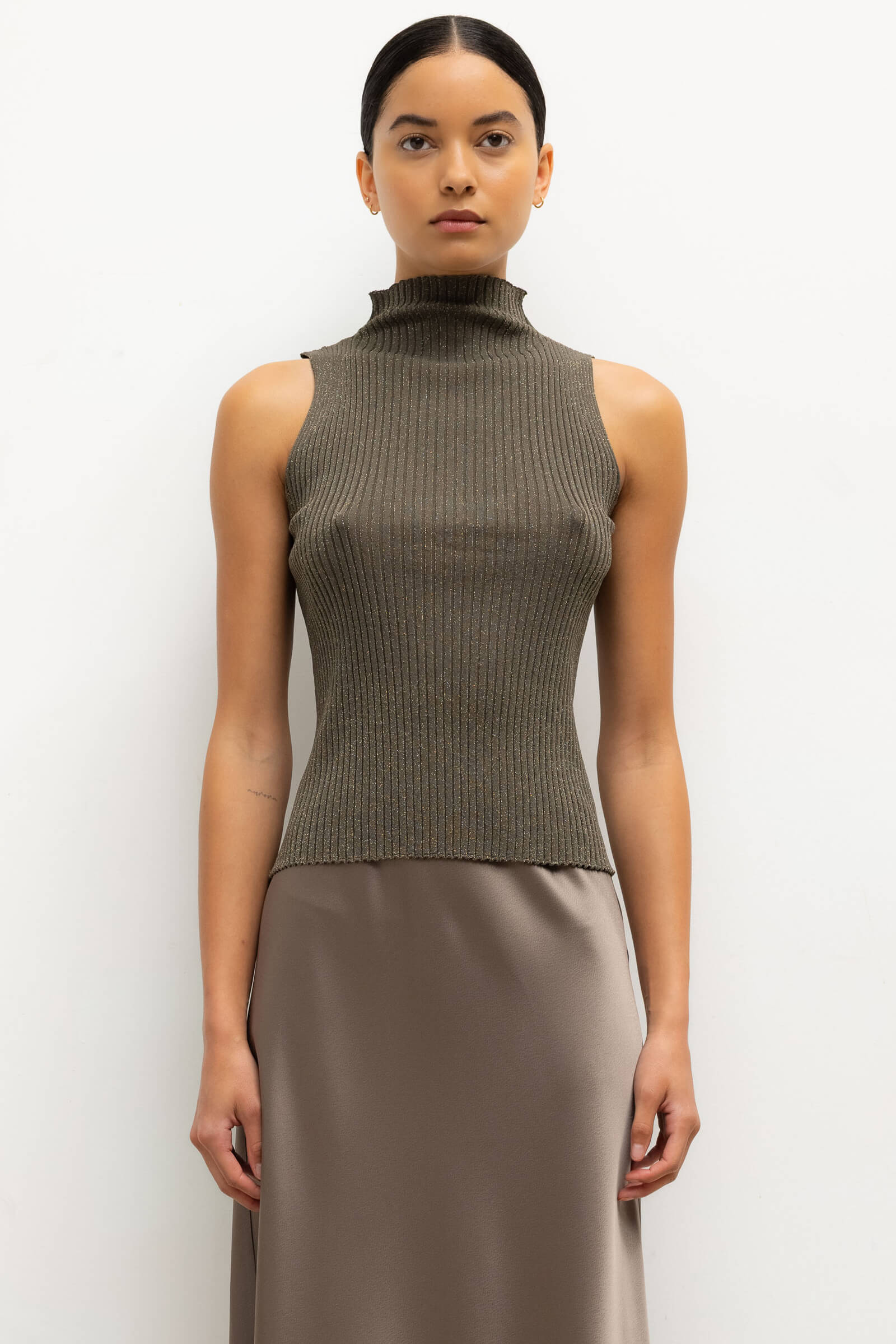 Leset - Blake Rib Sleeveless Turtleneck