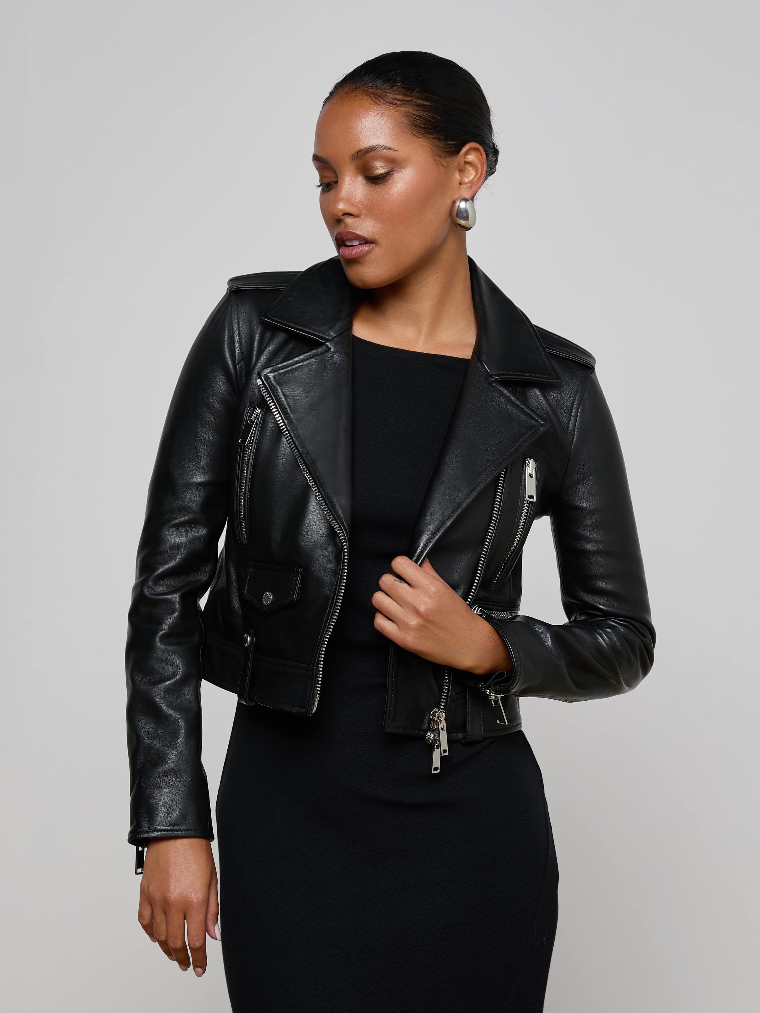 L'AGENCE - Blakely Leather Biker Jacket - Image 13