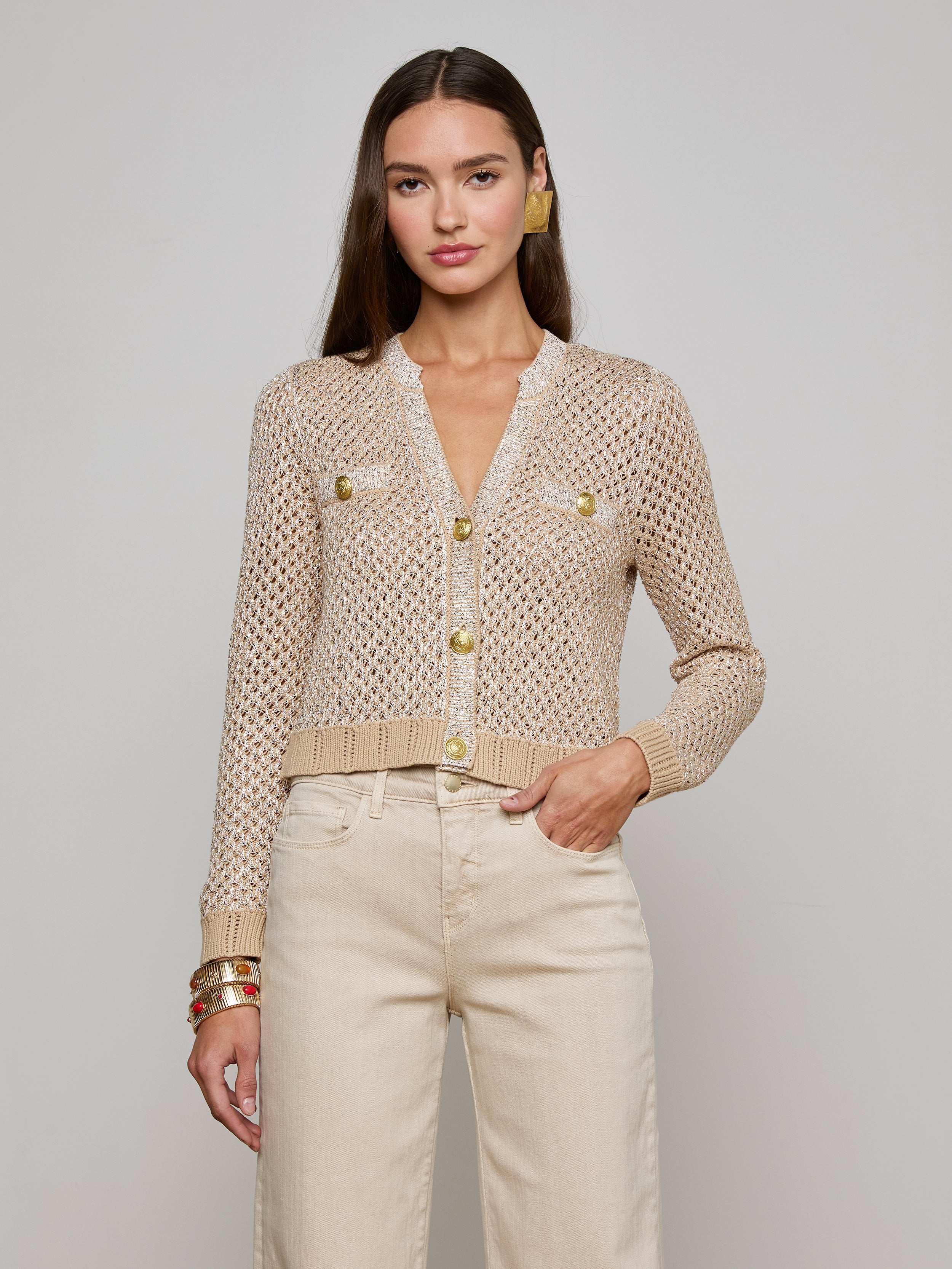 L'AGENCE - Blanca Sequin Cardigan