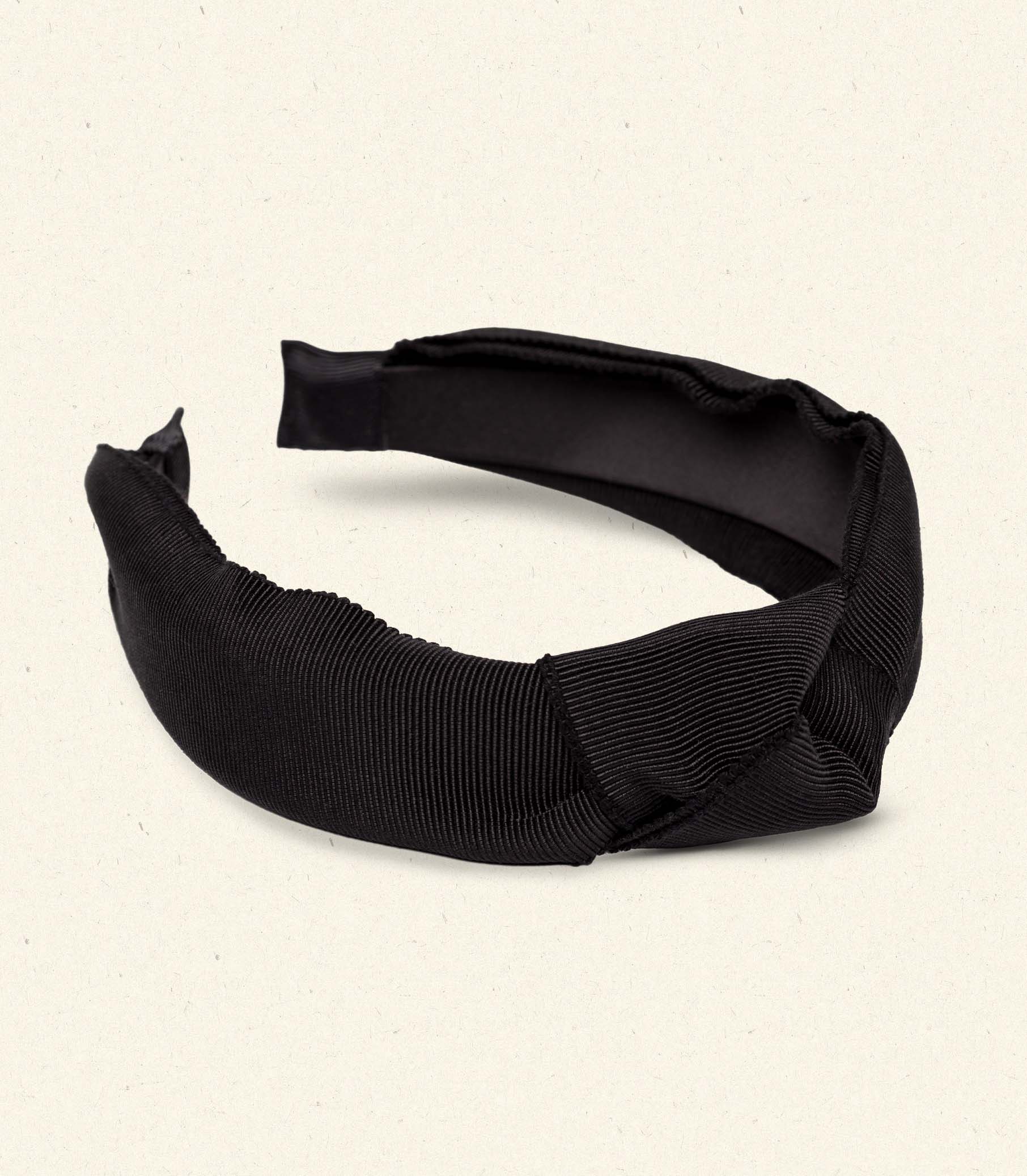 DÔEN - BLANCHE KNOTTED HEADBAND -- BLACK GROSGRAIN - Image 3