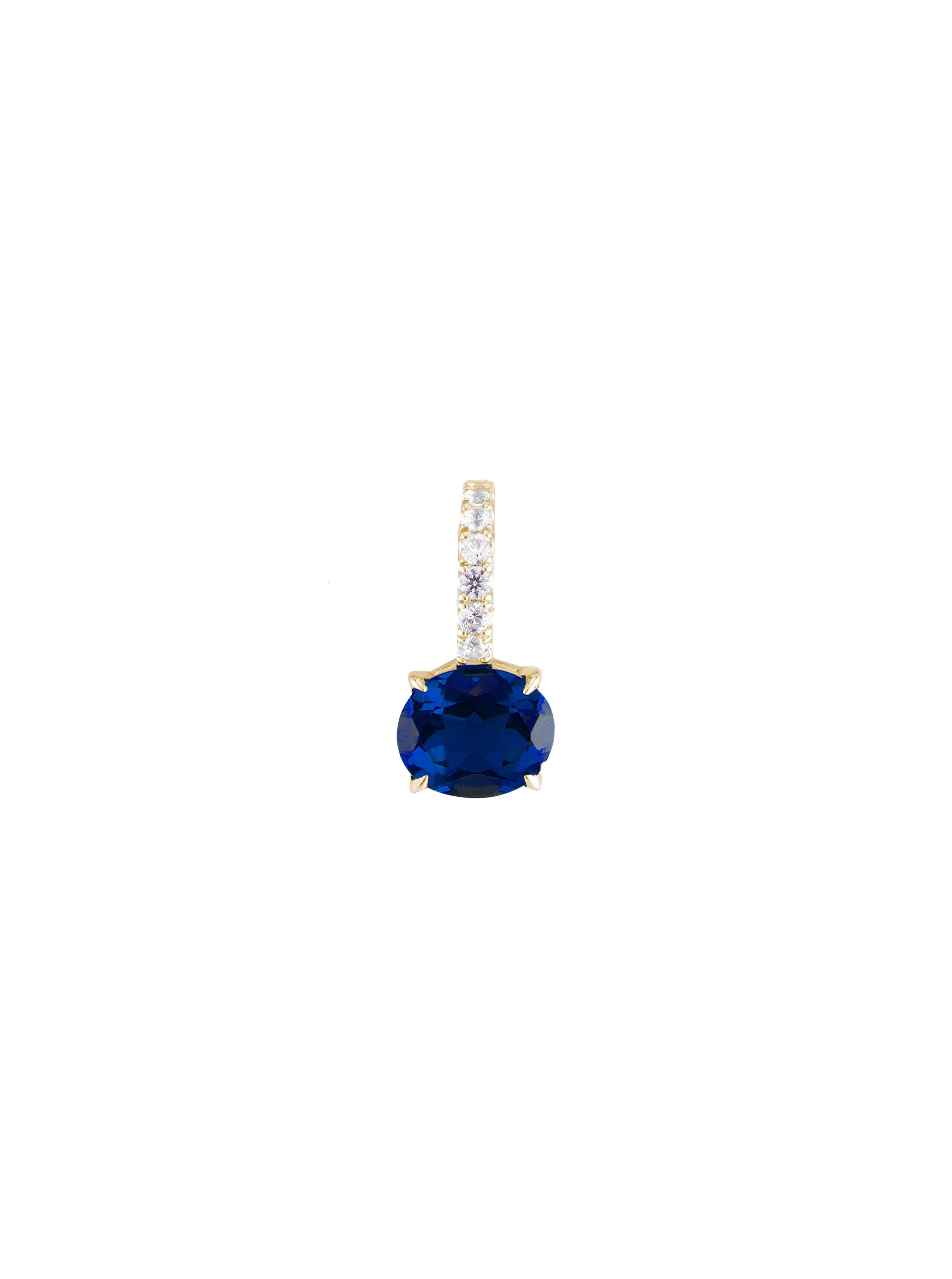 Dorsey - LAB BLUE SAPPHIRE EAST WEST OVAL PENDANT, GOLD