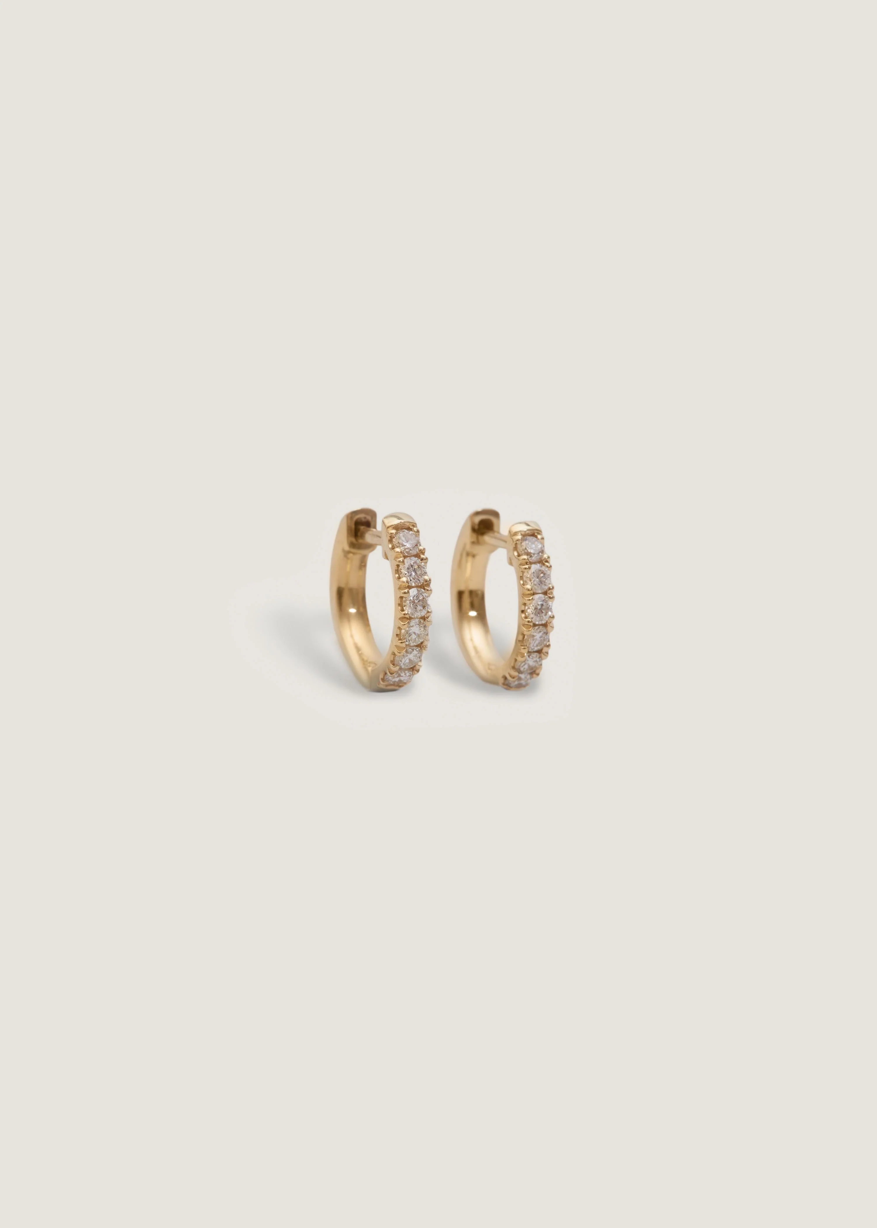 Kinn - Bold Pavé Huggie Earrings Diamond