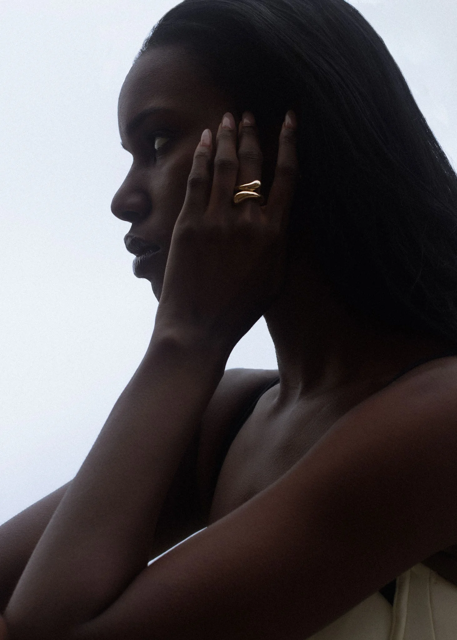 Kinn - Bold Willow Wrap Around Ring Gold - Image 4