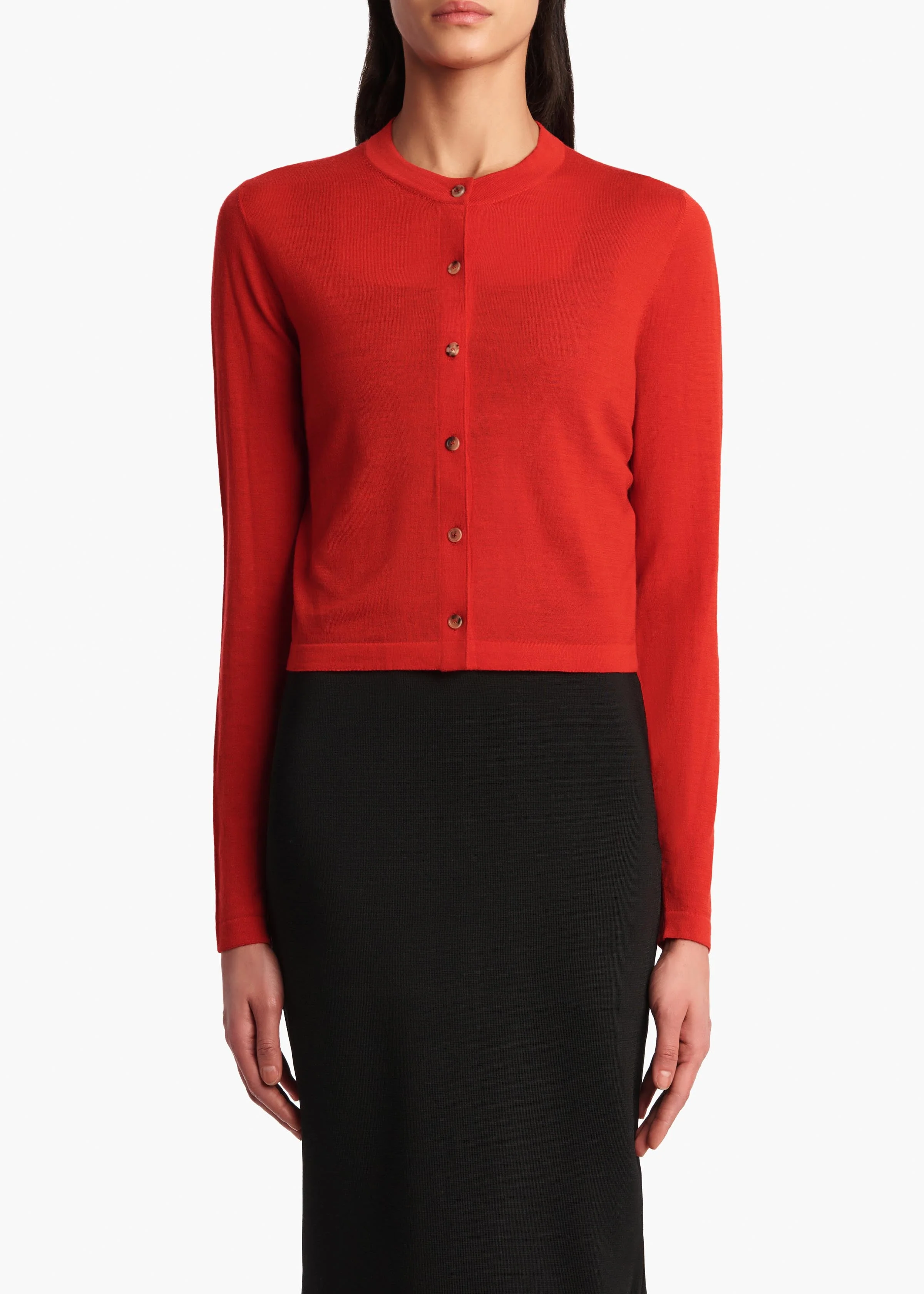 Khaite - Brieta Cardigan in Fire Red - Image 3
