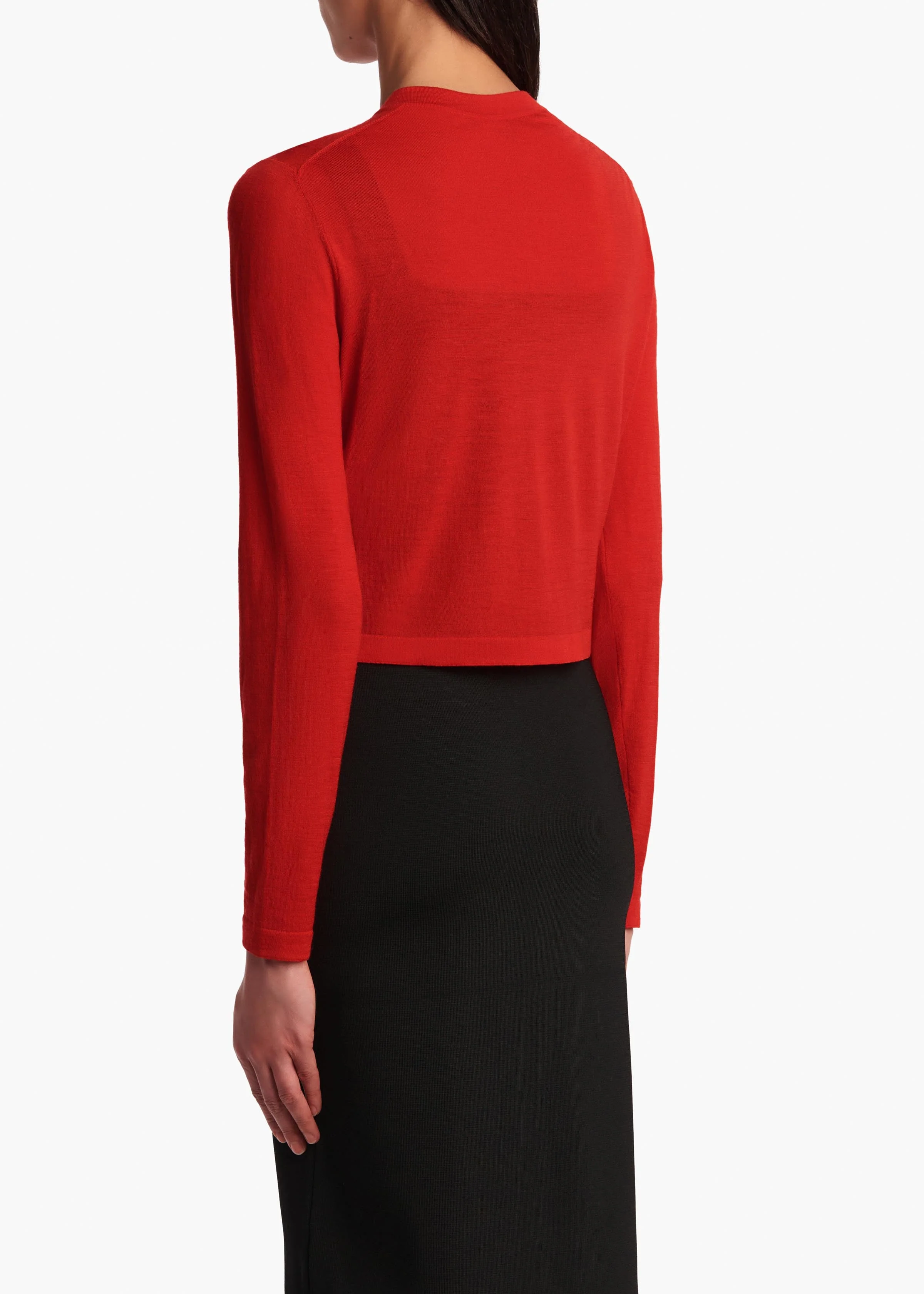 Khaite - Brieta Cardigan in Fire Red - Image 4