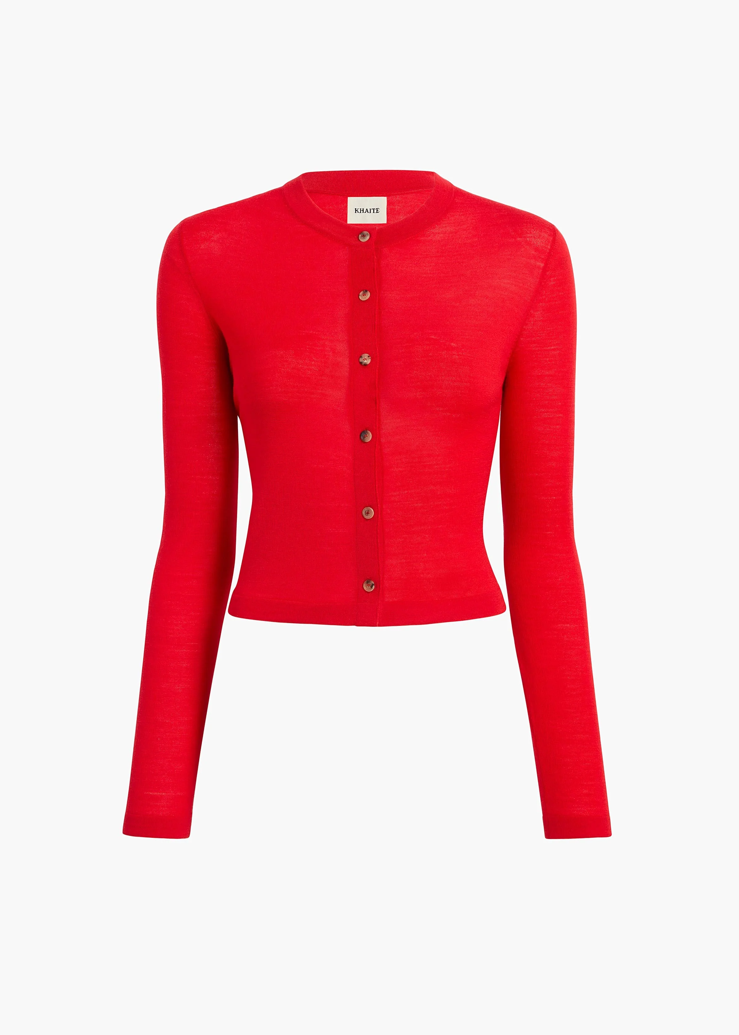 Khaite - Brieta Cardigan in Fire Red - Image 8