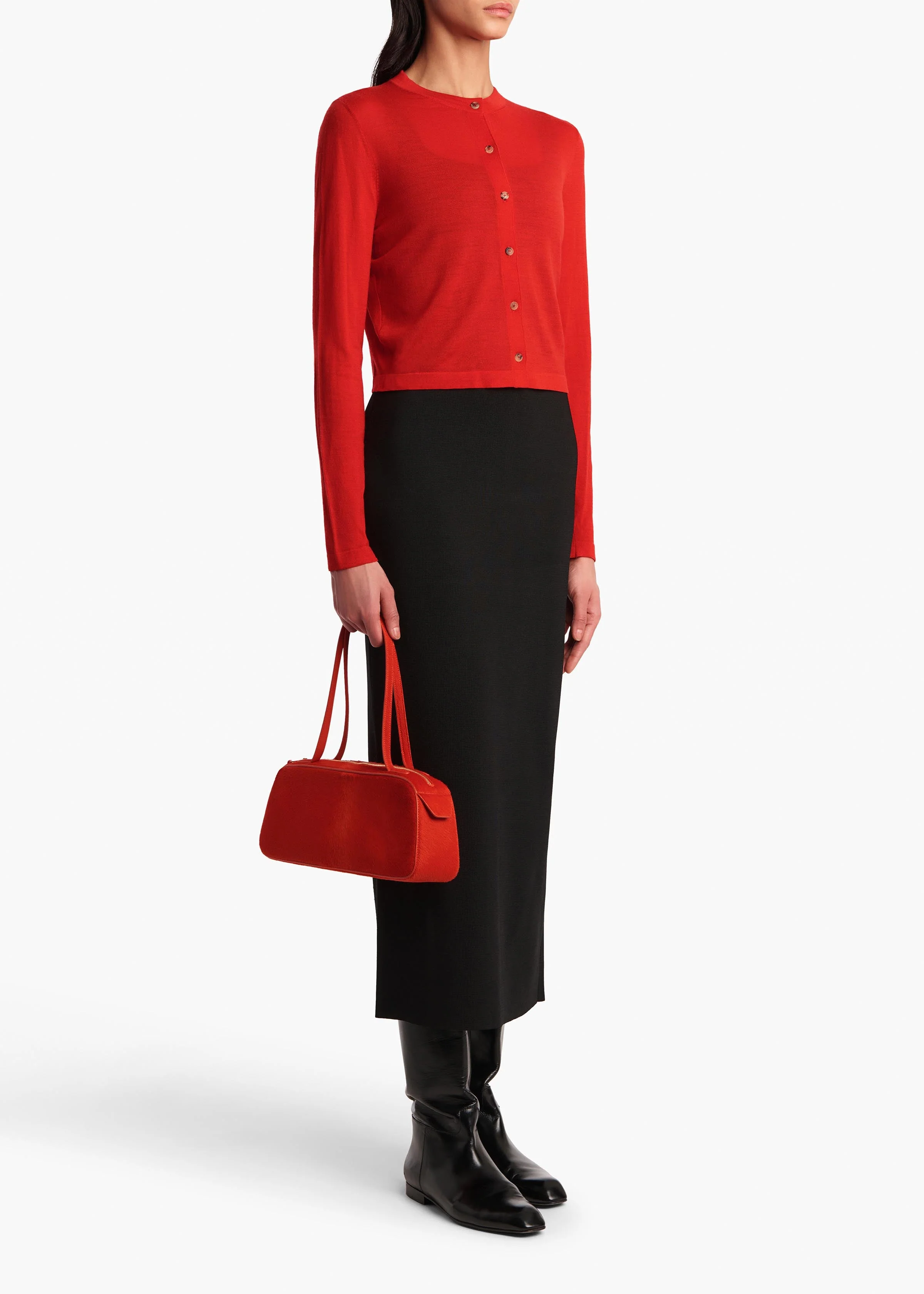 Khaite - Brieta Cardigan in Fire Red - Image 9