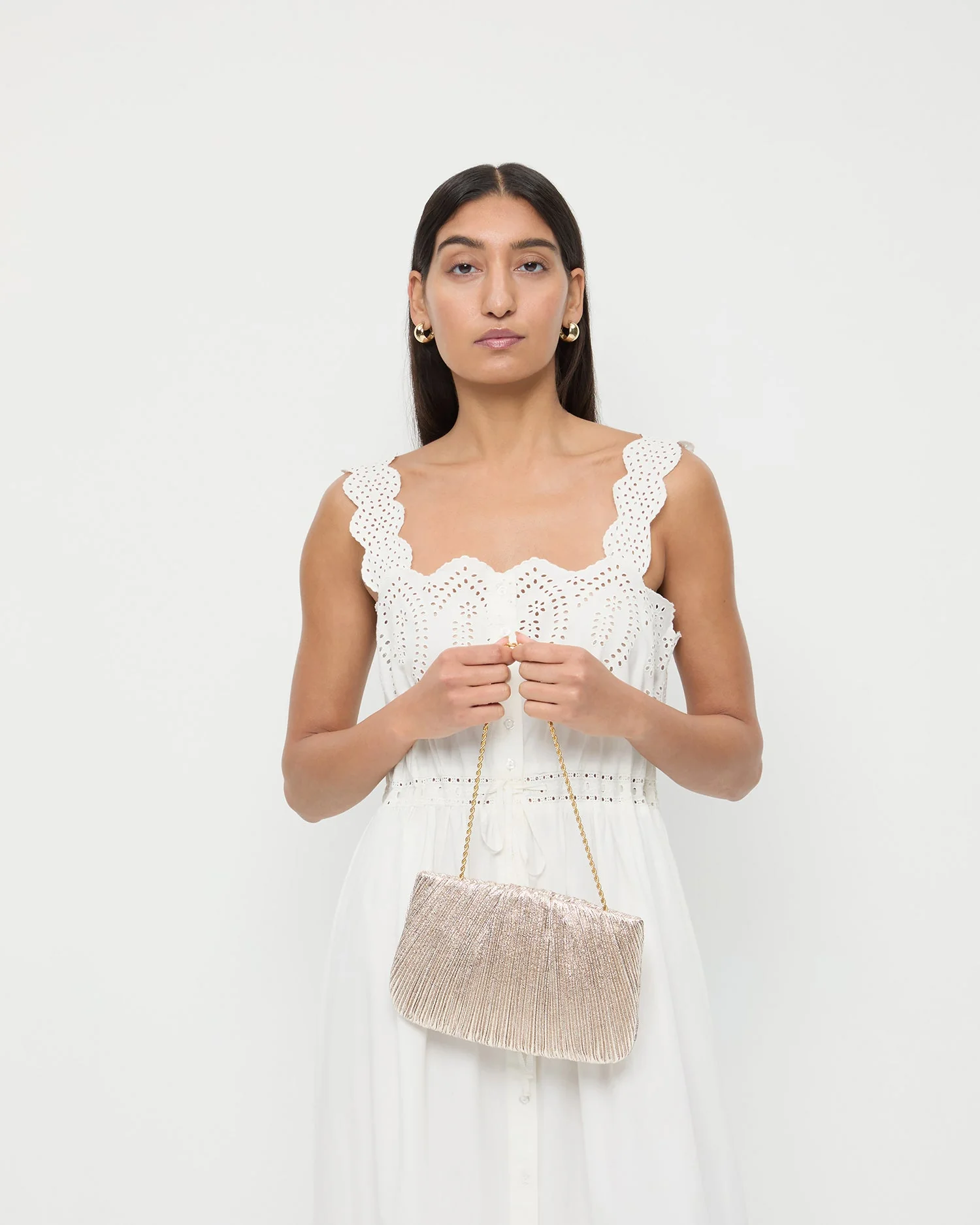 Loeffler Randall - Brit Champagne Flat Pleated Clutch - Image 5