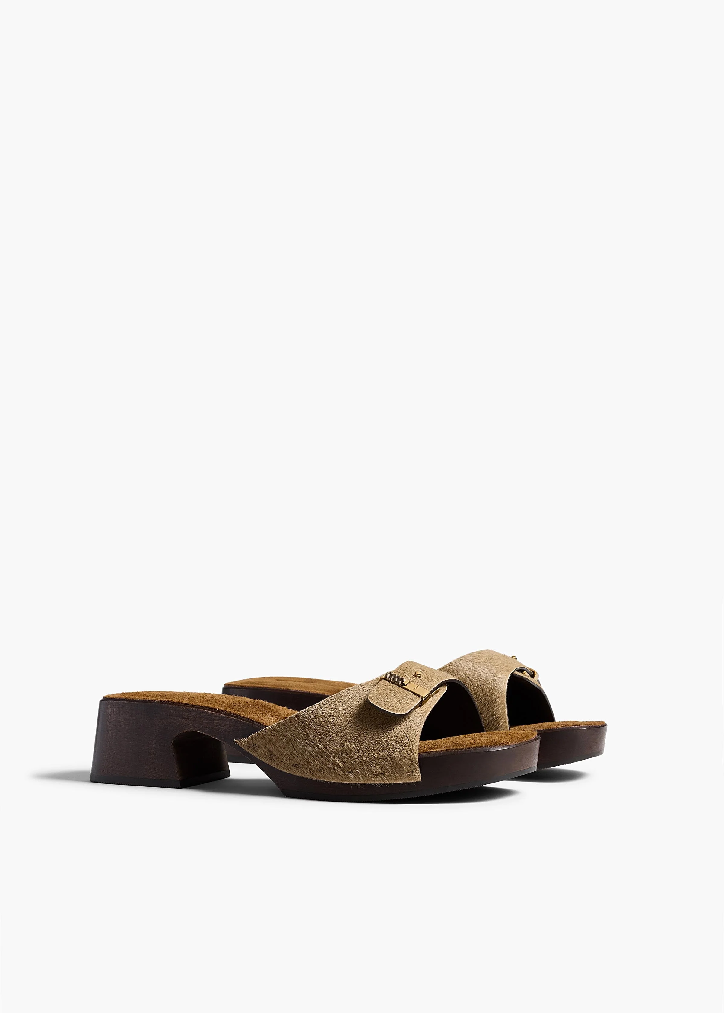 Khaite - Britt Clog in Barley Haircalf - Image 2
