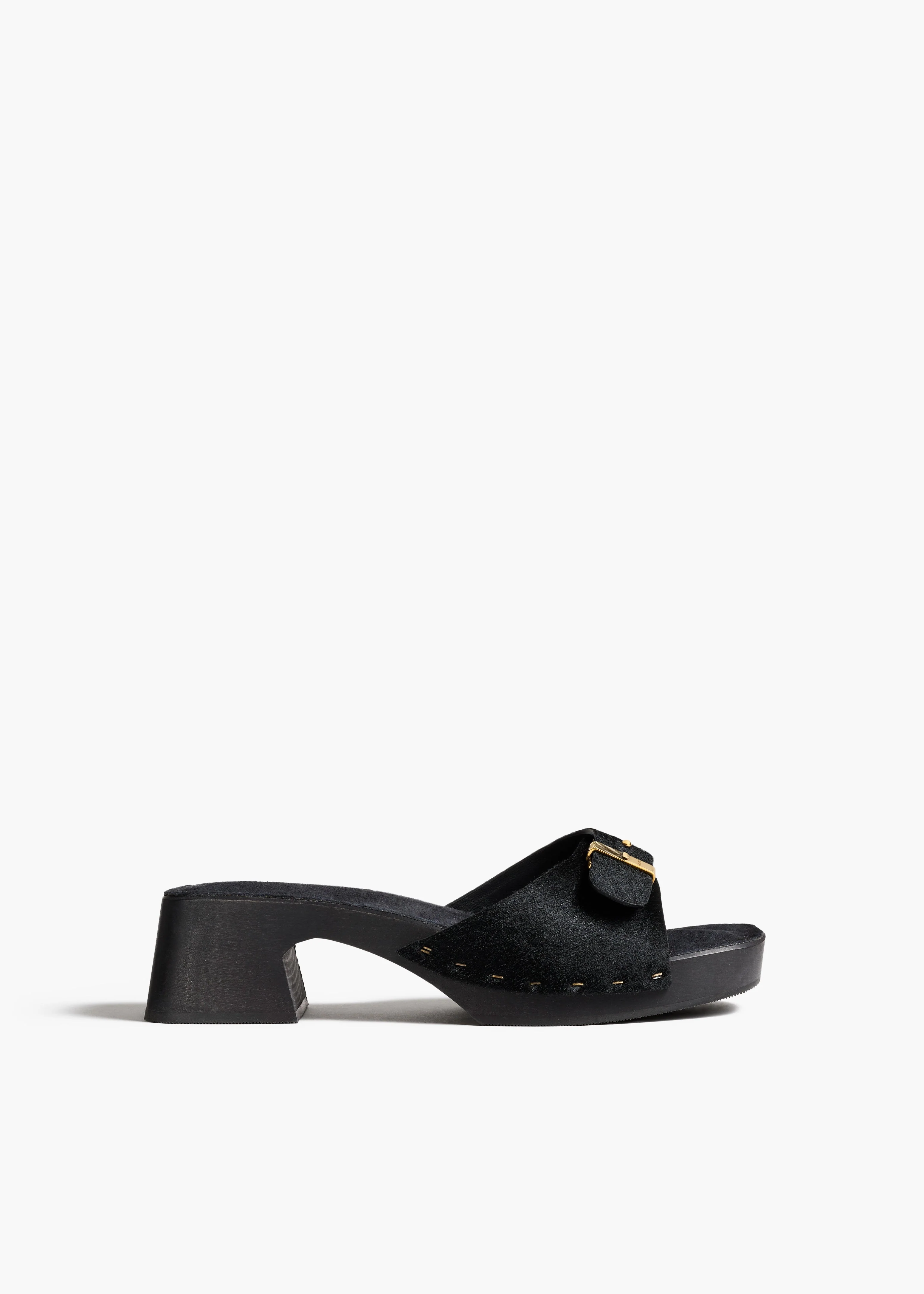 Khaite - Britt Clog in Black Haircalf
