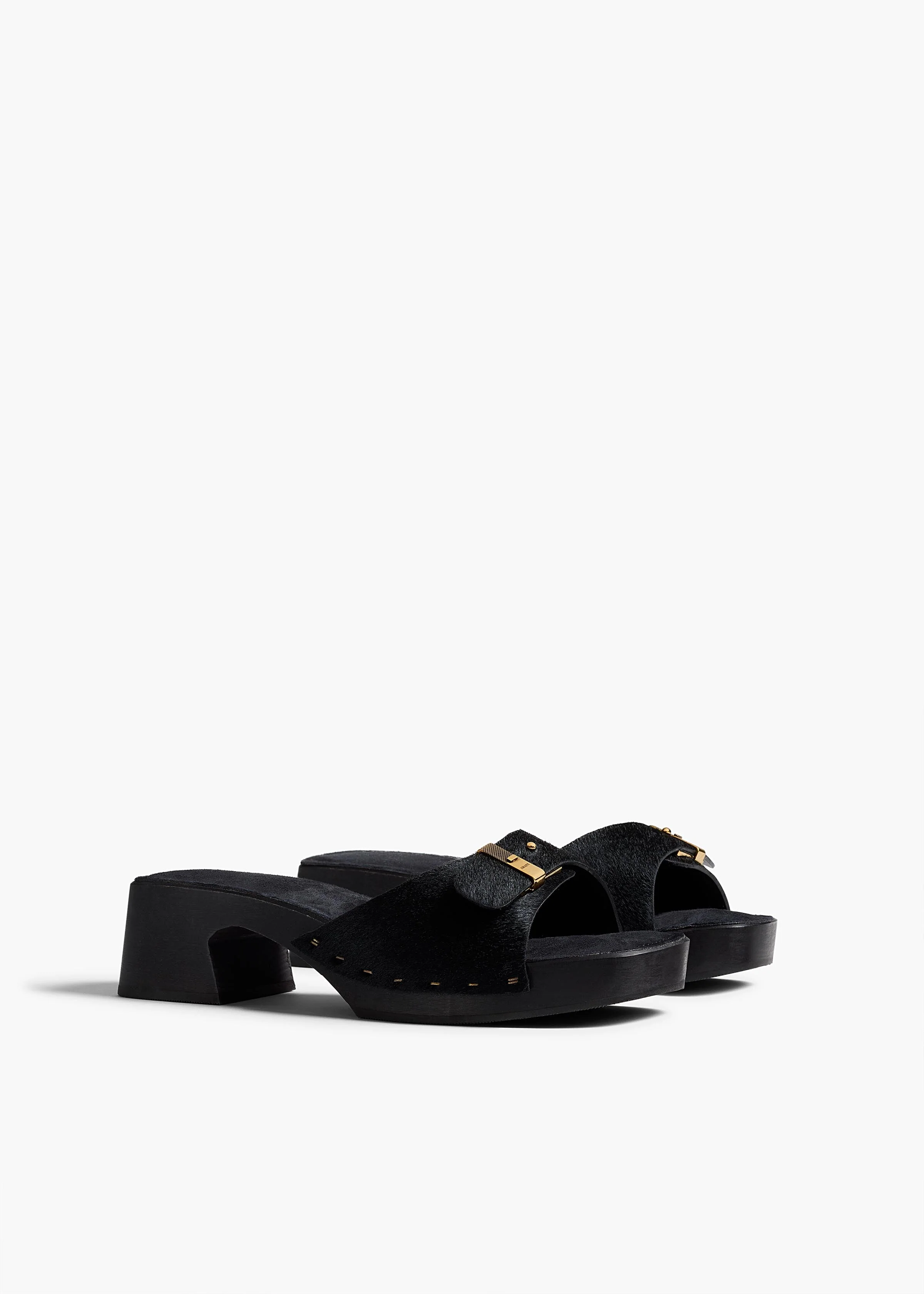 Khaite - Britt Clog in Black Haircalf - Image 2