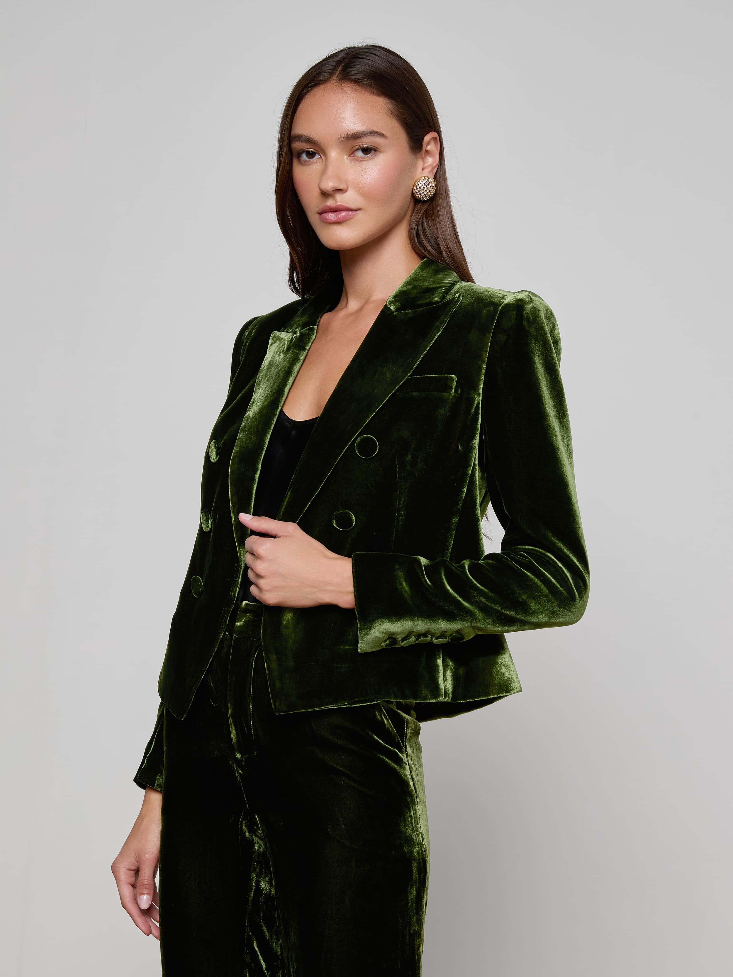 L'AGENCE - Brooke Velvet Blazer - Image 8