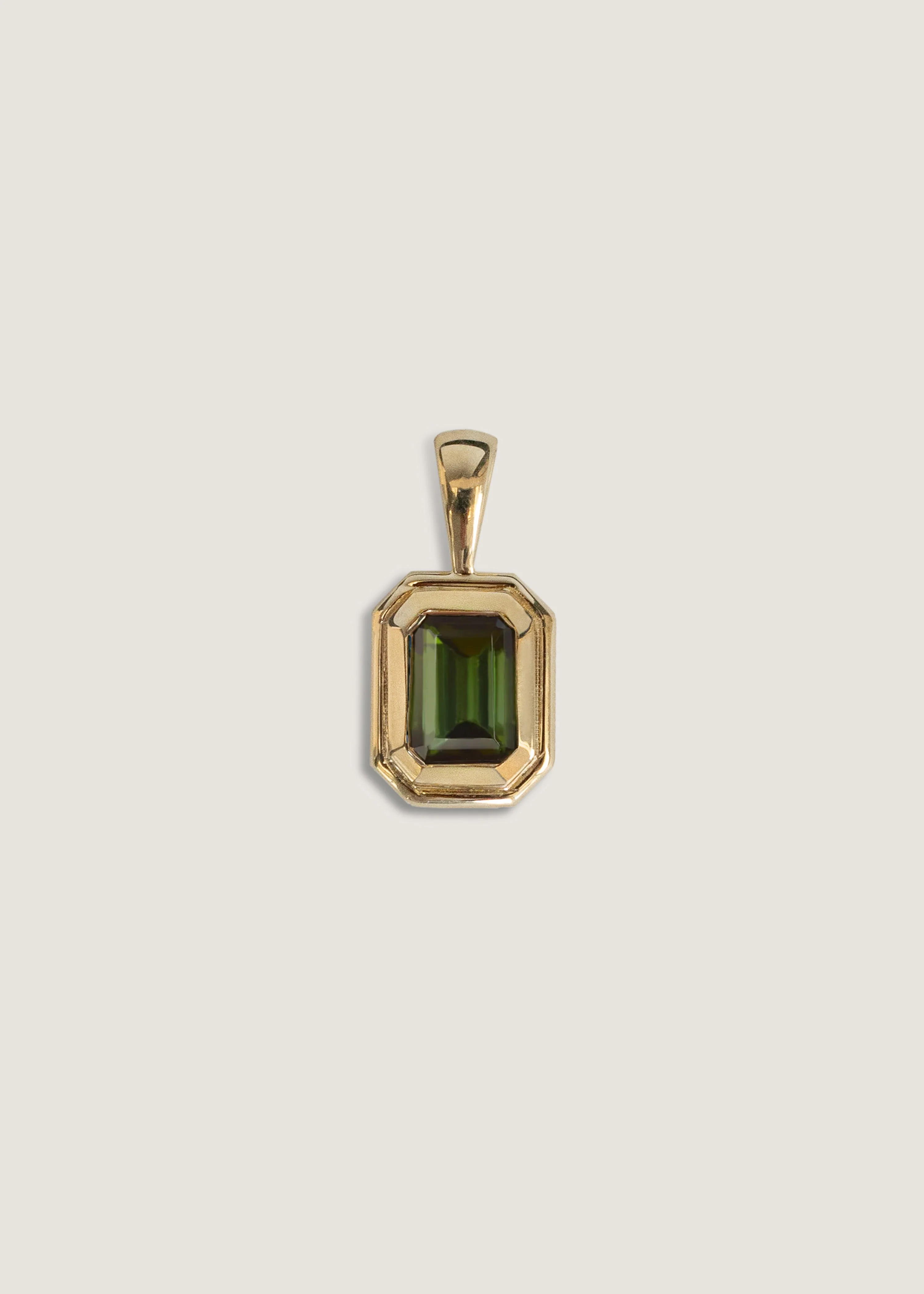 Kinn - Brooklyn Emerald Cut Pendant Green Tourmaline