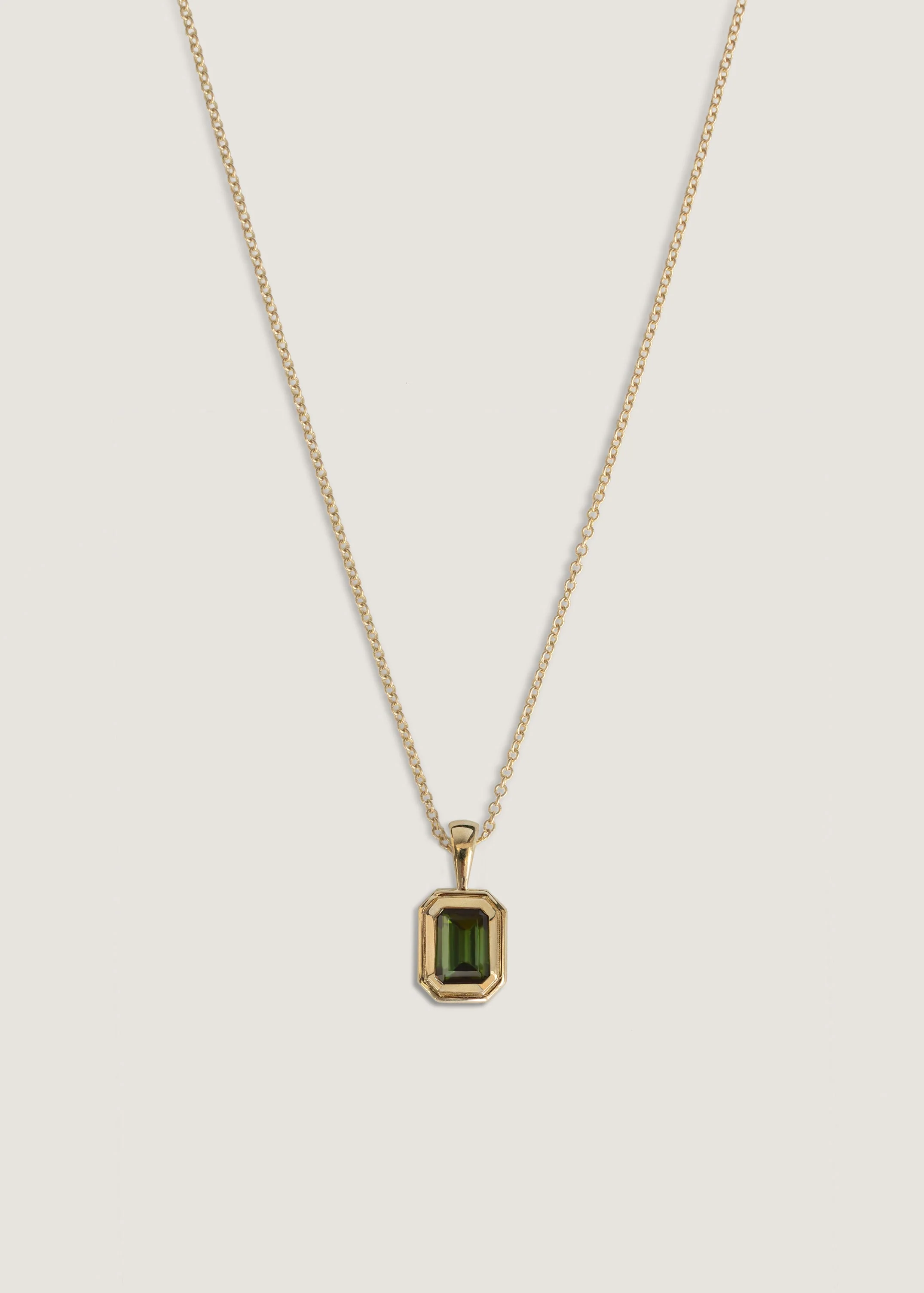 Kinn - Brooklyn Emerald Cut Pendant Green Tourmaline - Image 3