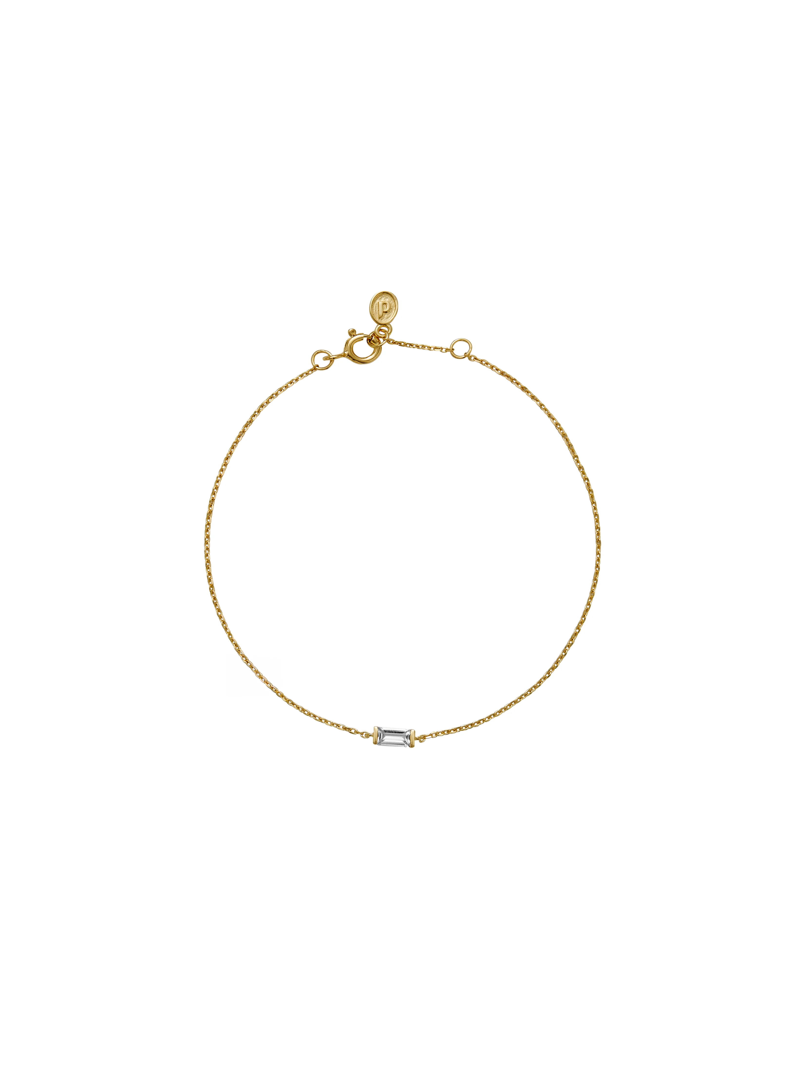 Dorsey - BAGUETTE LAB WHITE SAPPHIRE GOLD CHAIN BRACELET