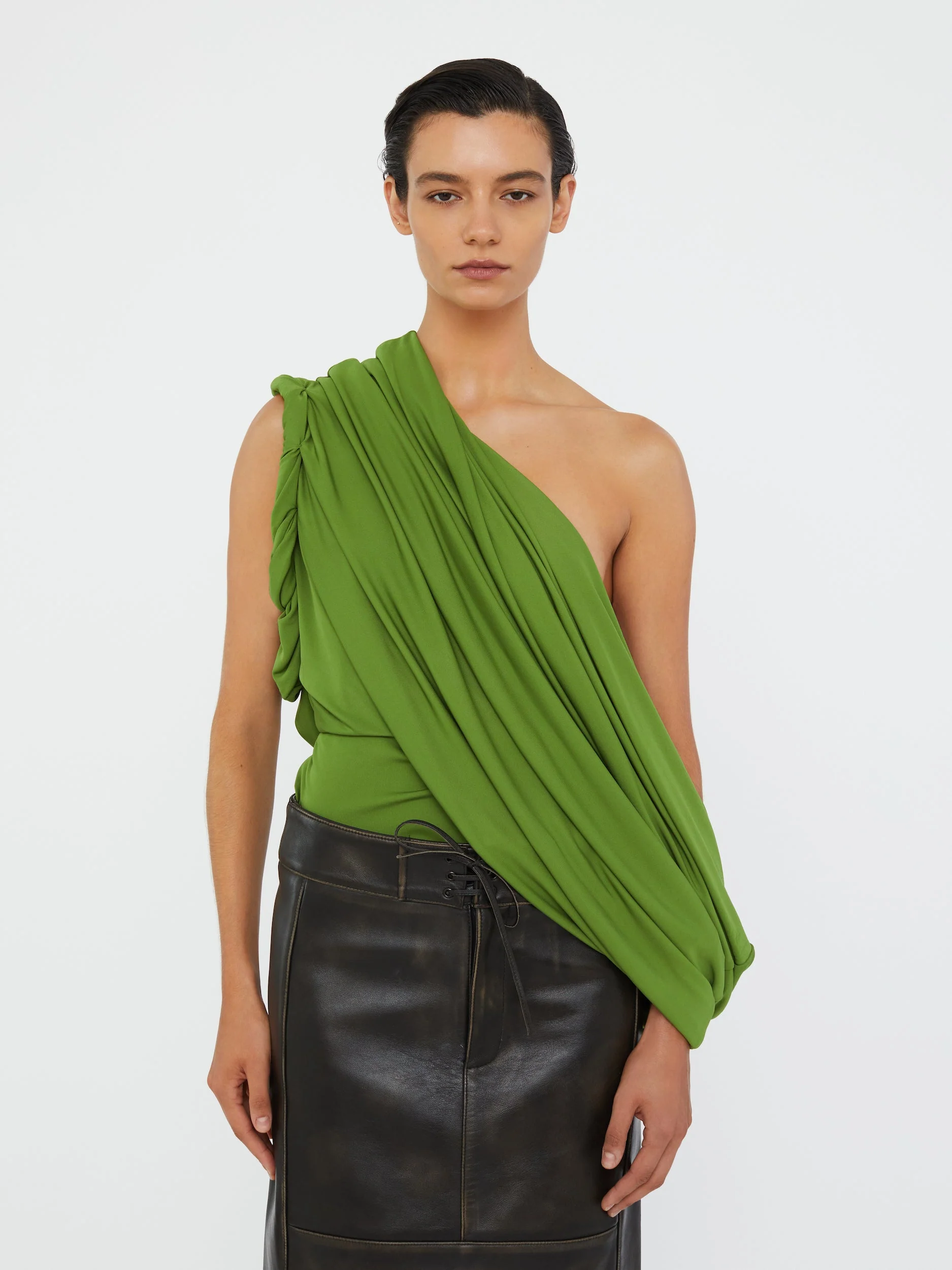 Christopher Esber - Burnished Eddie Leather Skirt - Image 4