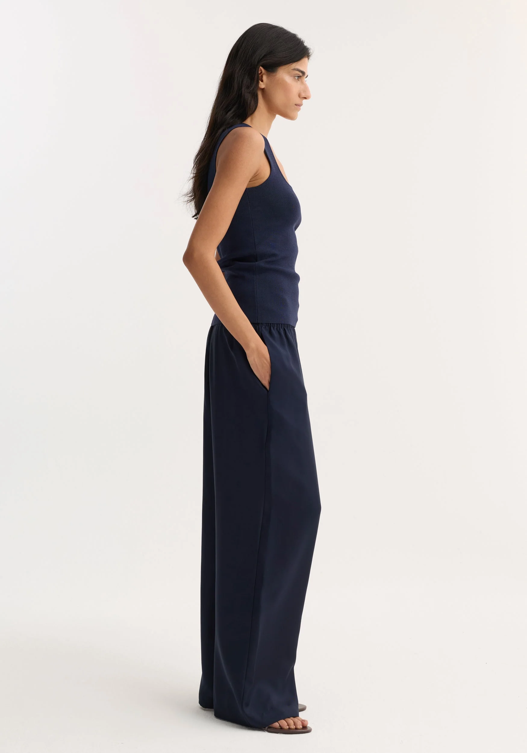 ROHE - Bustier shaped knitted top | navy - Image 2