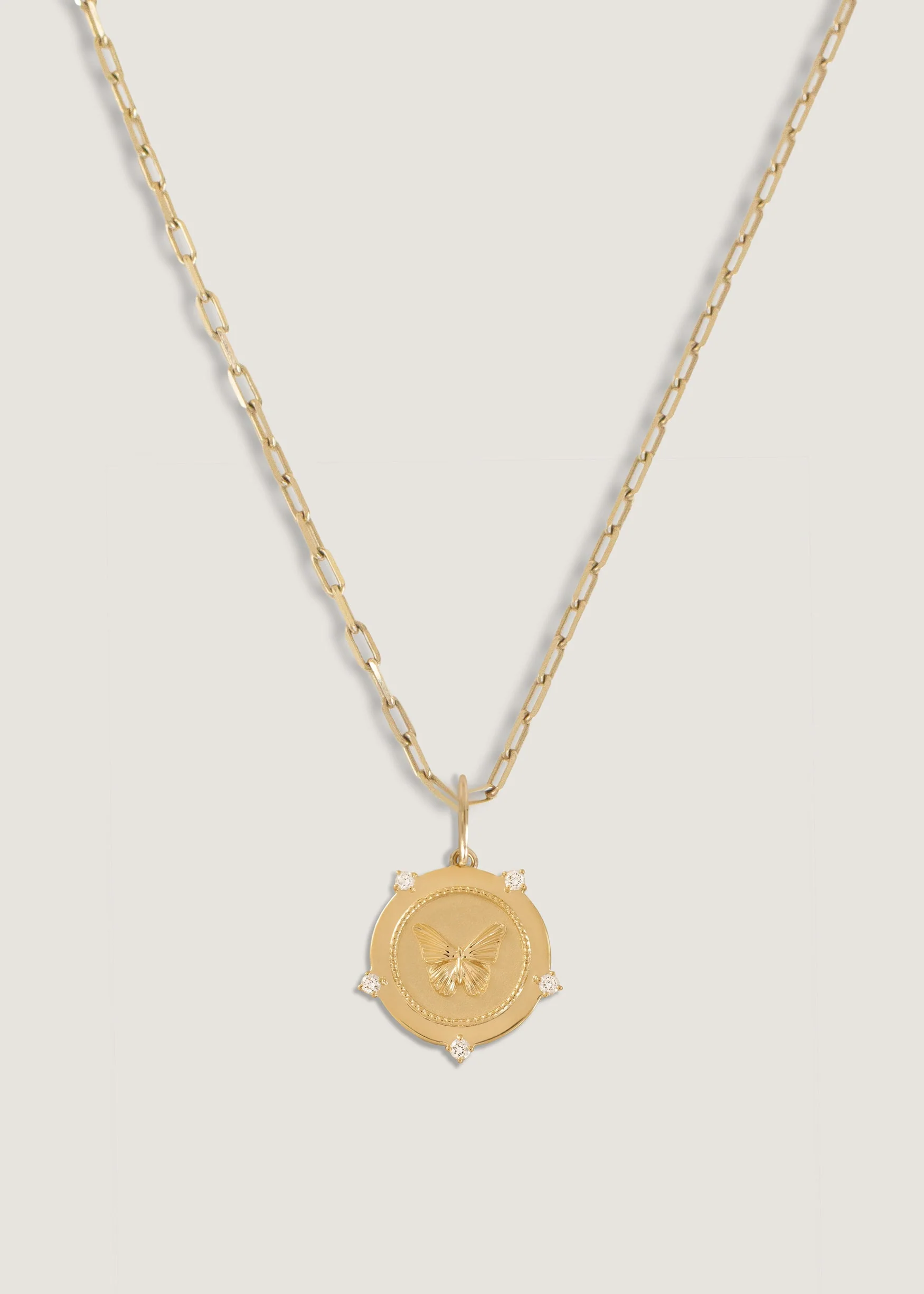 Kinn - Butterfly Coin Necklace Diamond - Image 4