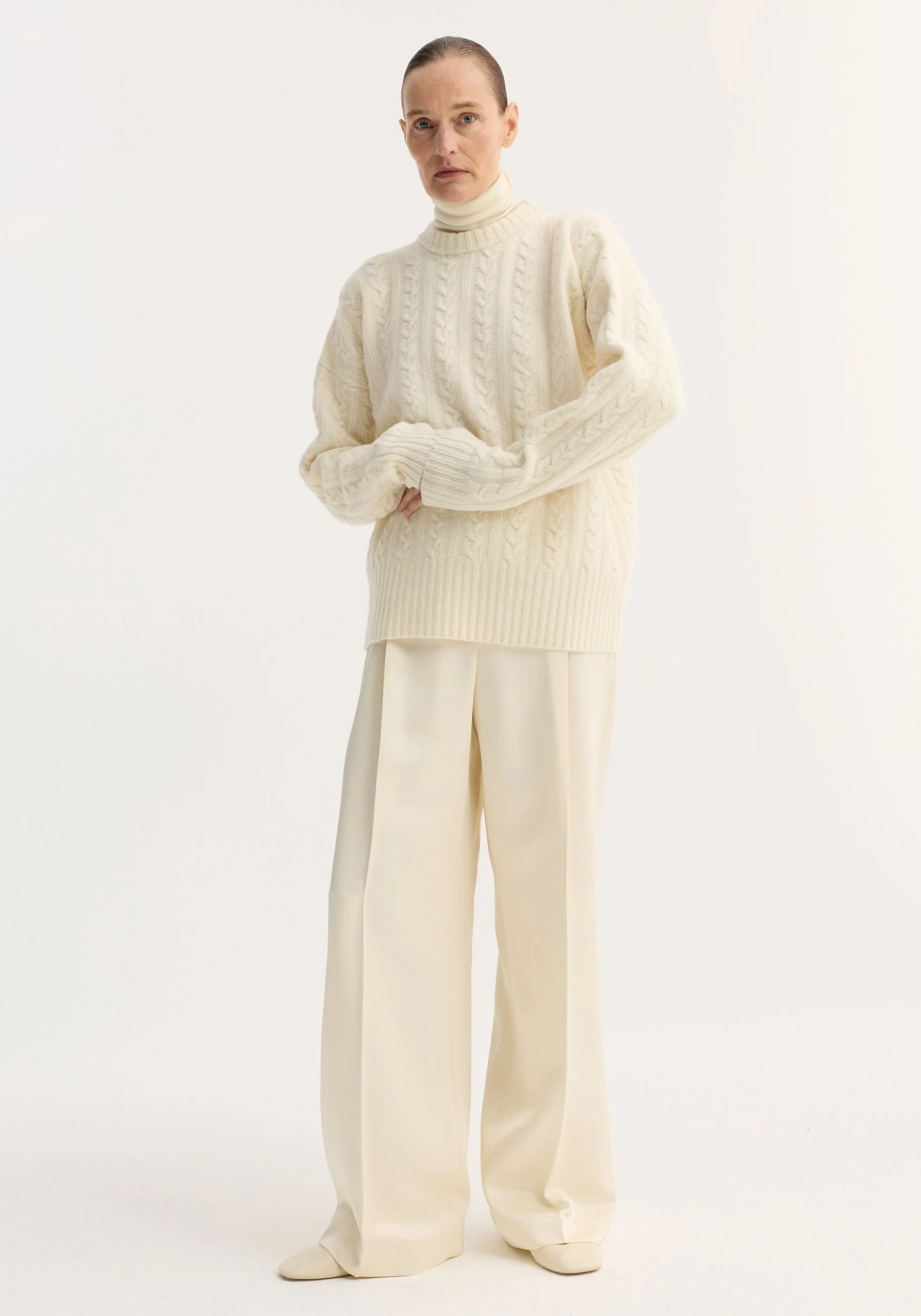 ROHE - Cable knit jumper | off white