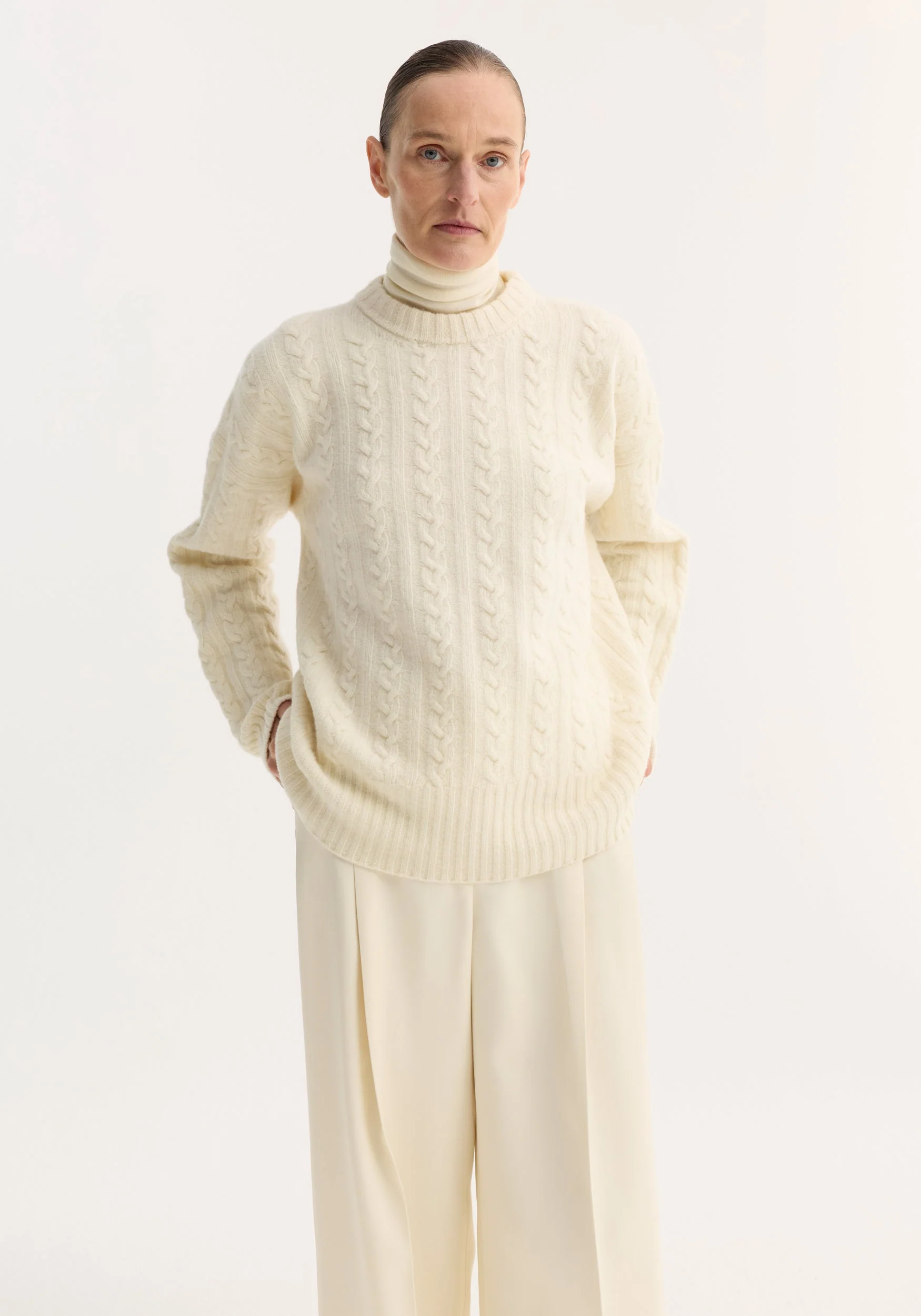 ROHE - Cable knit jumper | off white - Image 2