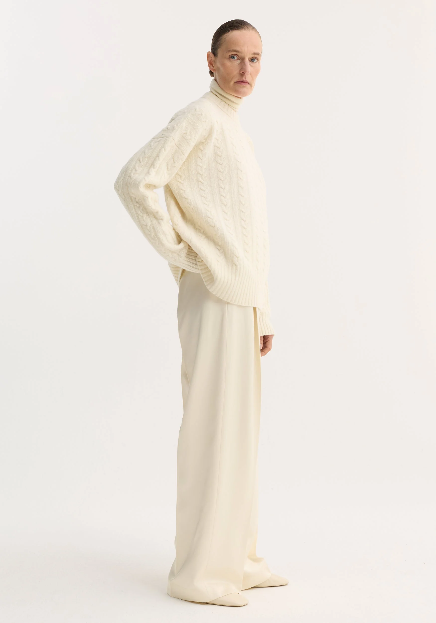 ROHE - Cable knit jumper | off white - Image 4