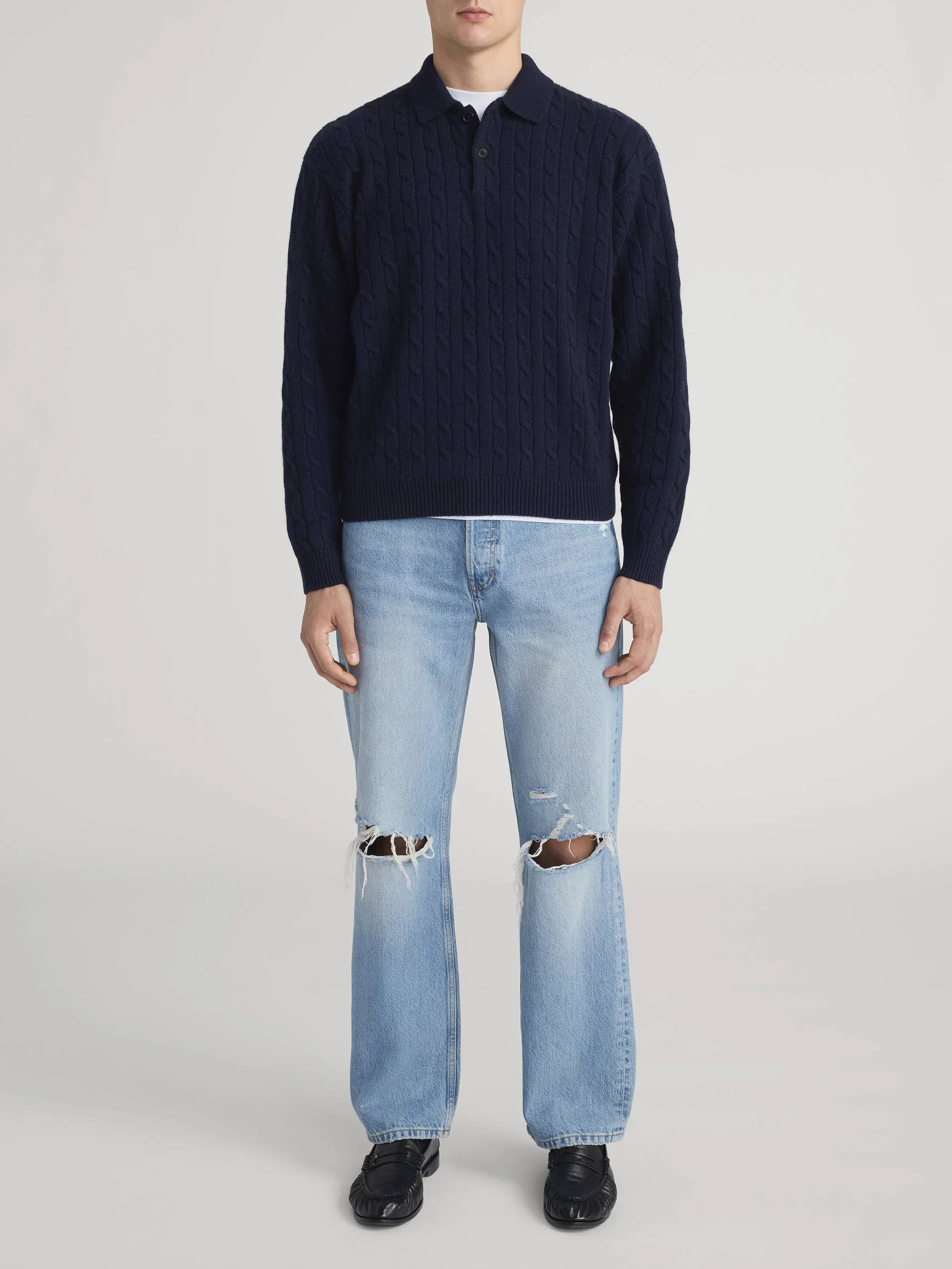 FRAME - Cable Polo Sweater - Image 2