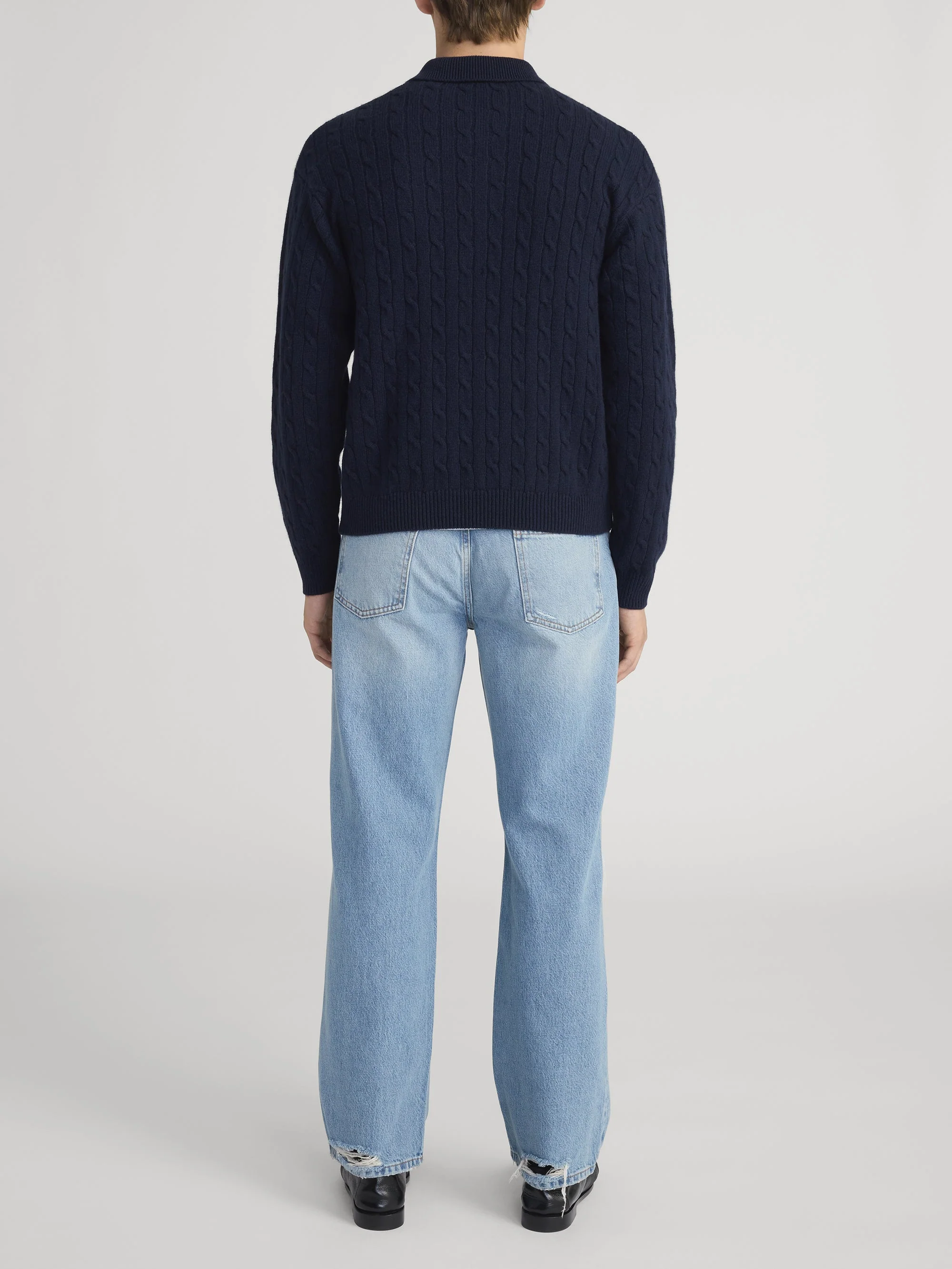 FRAME - Cable Polo Sweater - Image 6