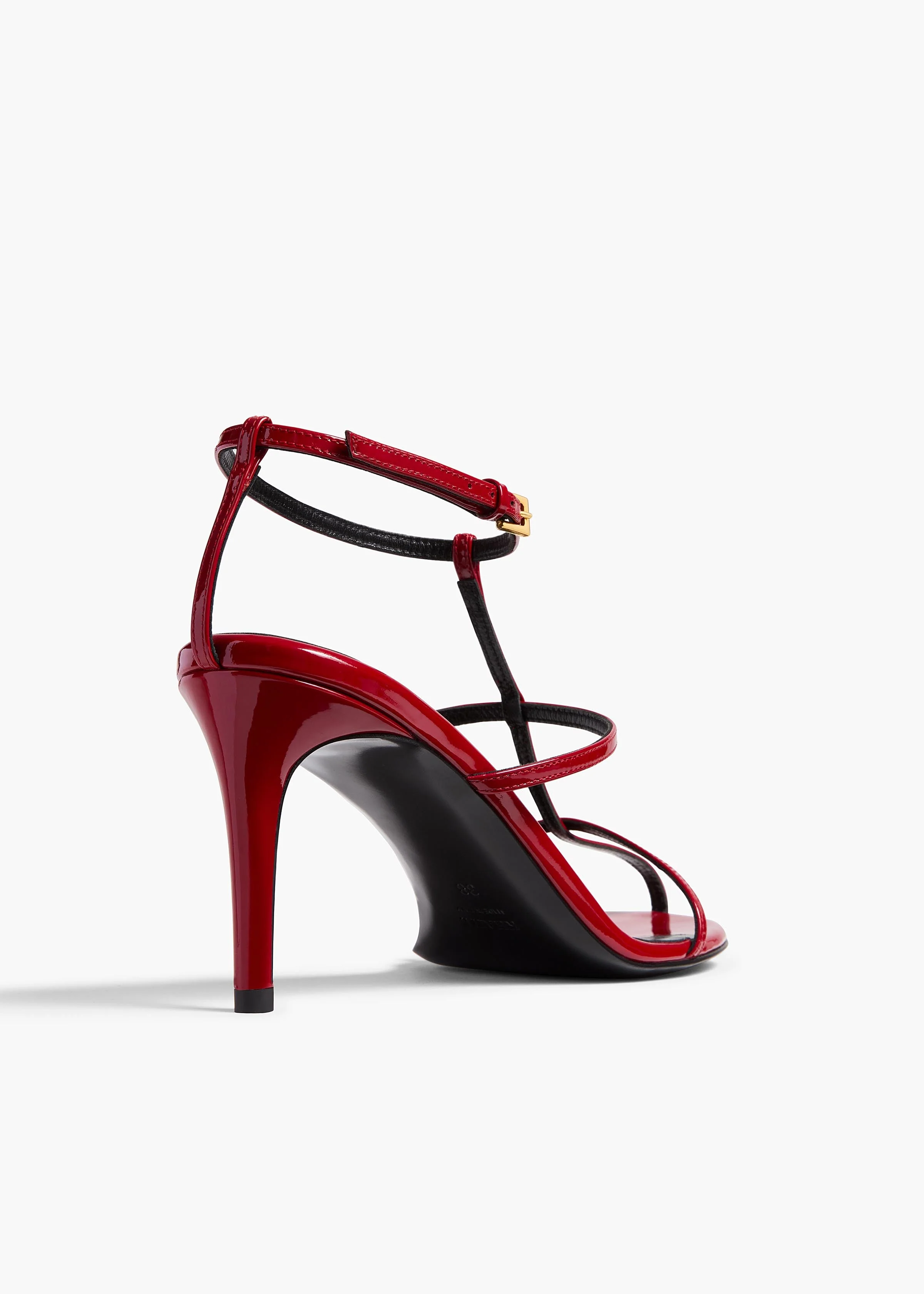 Khaite - Cage Sandal in Fire Red Patent Leather - Image 9