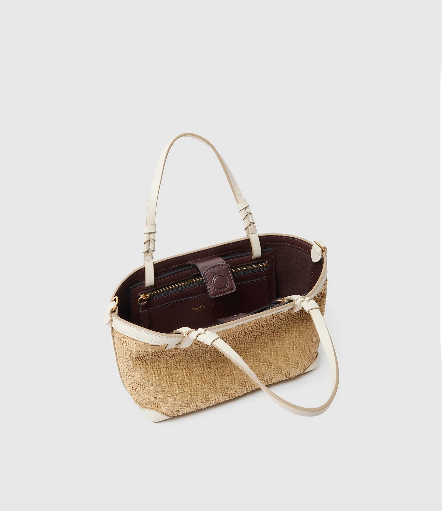 Metier - Cala 21 Woven Sahara With Smooth Calfskin White Sand - Image 3