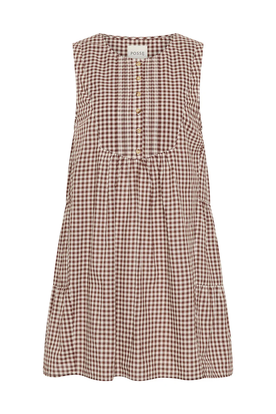 Posse - CALLIE SHIFT DRESS - PETITE MOCHA GINGHAM - Image 5