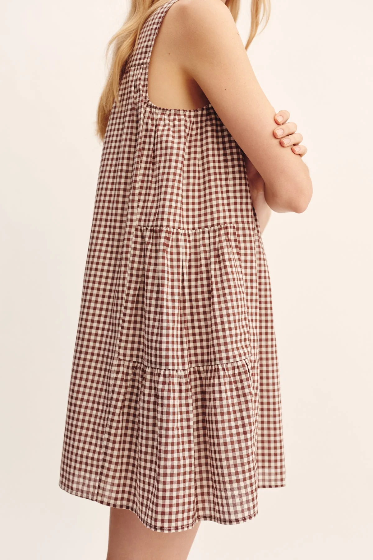 Posse - CALLIE SHIFT DRESS - PETITE MOCHA GINGHAM - Image 7
